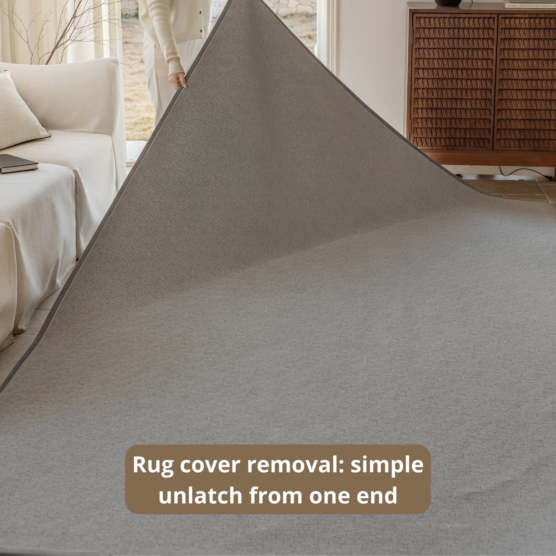 odeon washable rug grey
