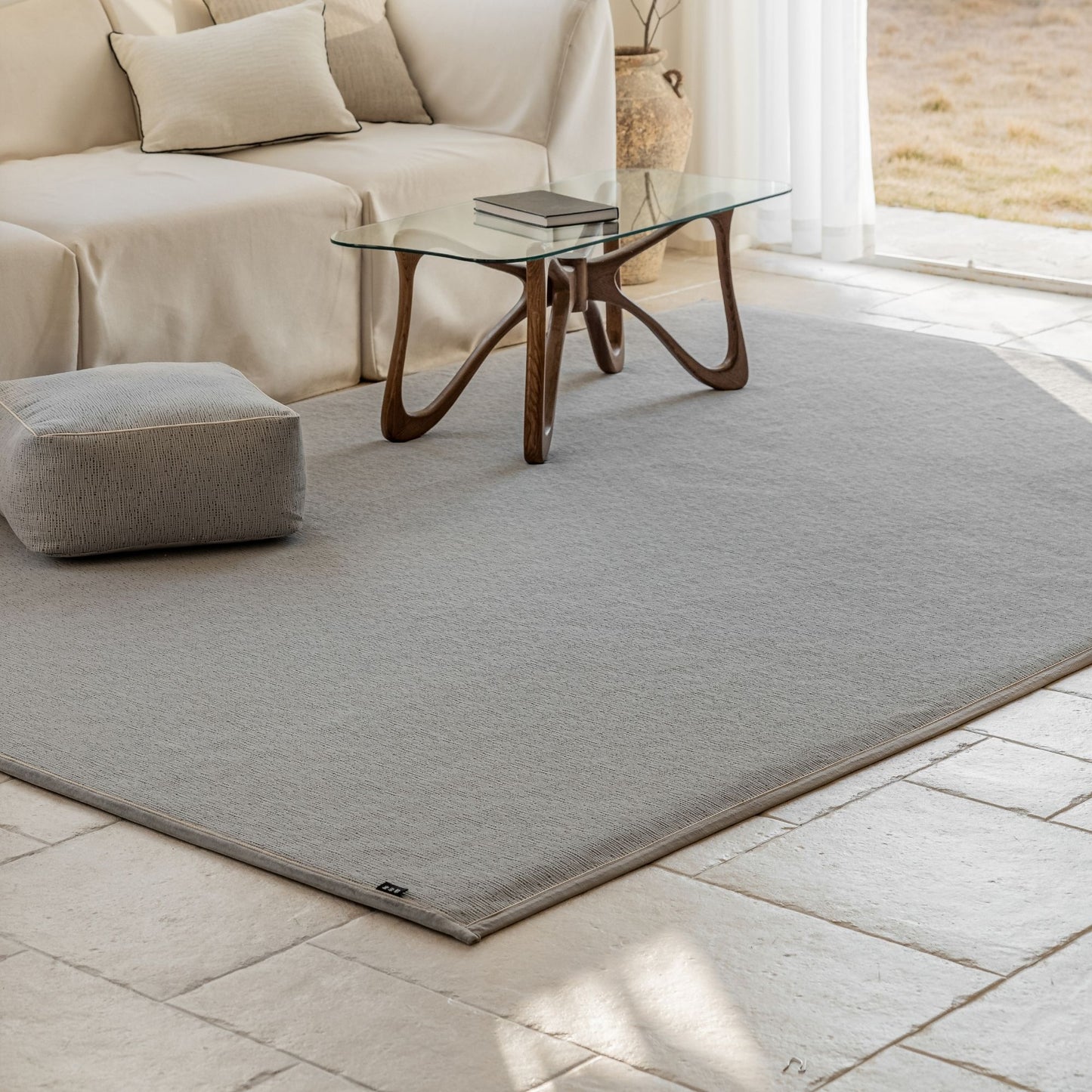 odeon washable rug grey