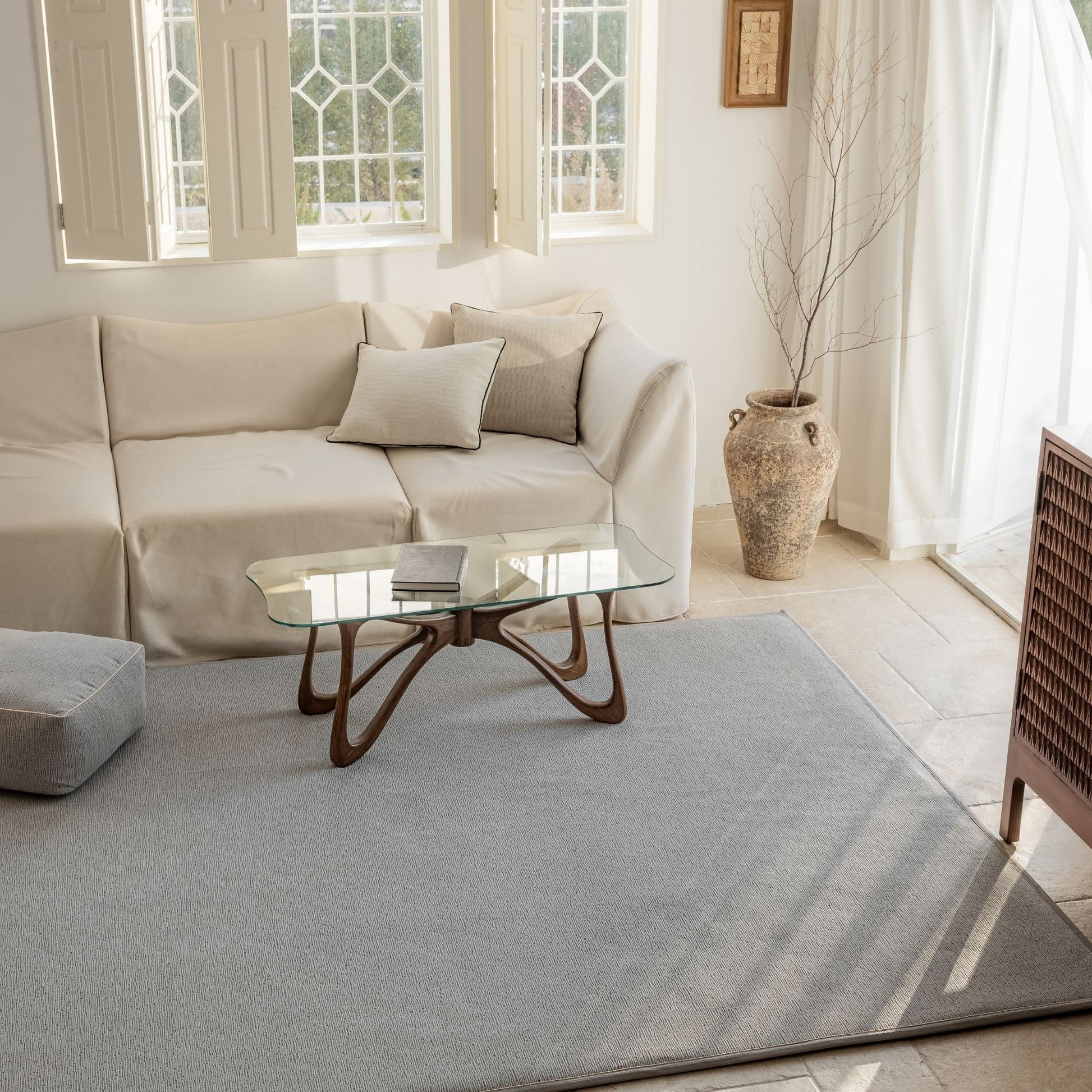 odeon washable rug grey