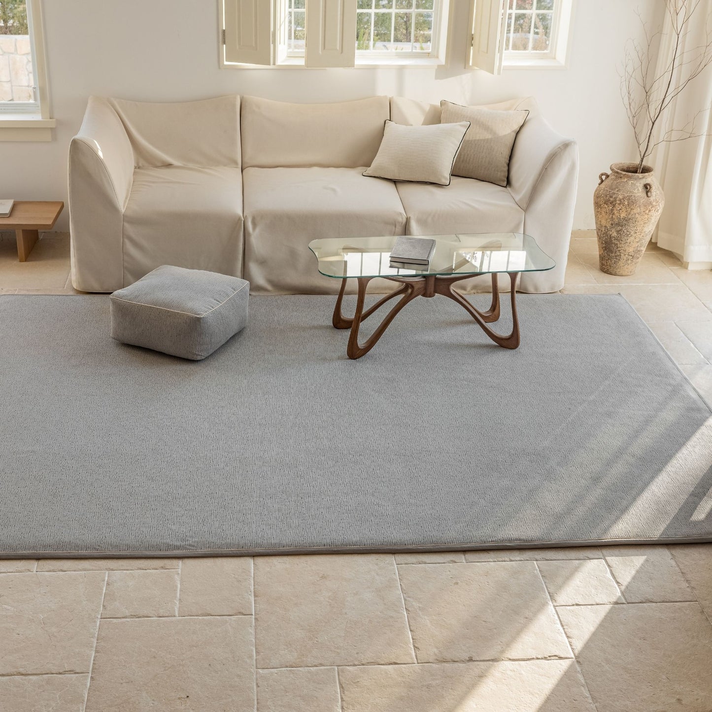 odeon washable rug grey