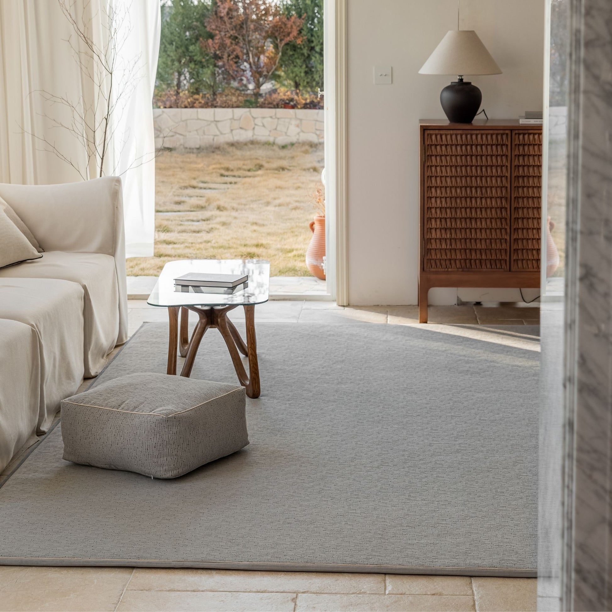 odeon washable rug grey