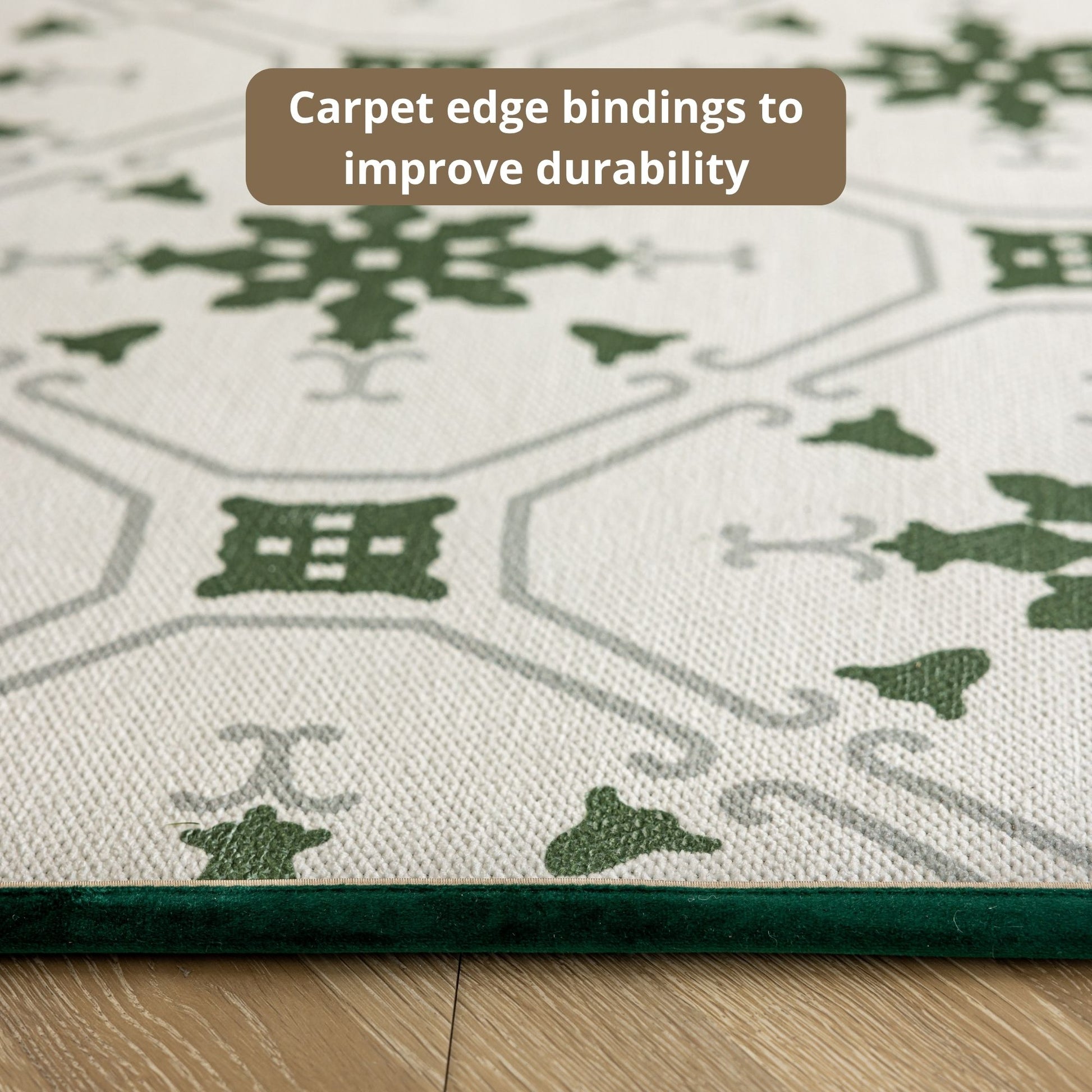 Olive green washable rug