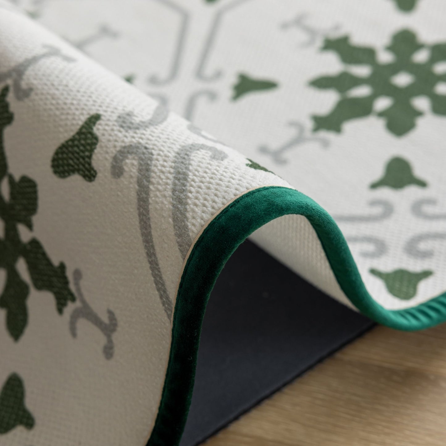Olive green washable rug