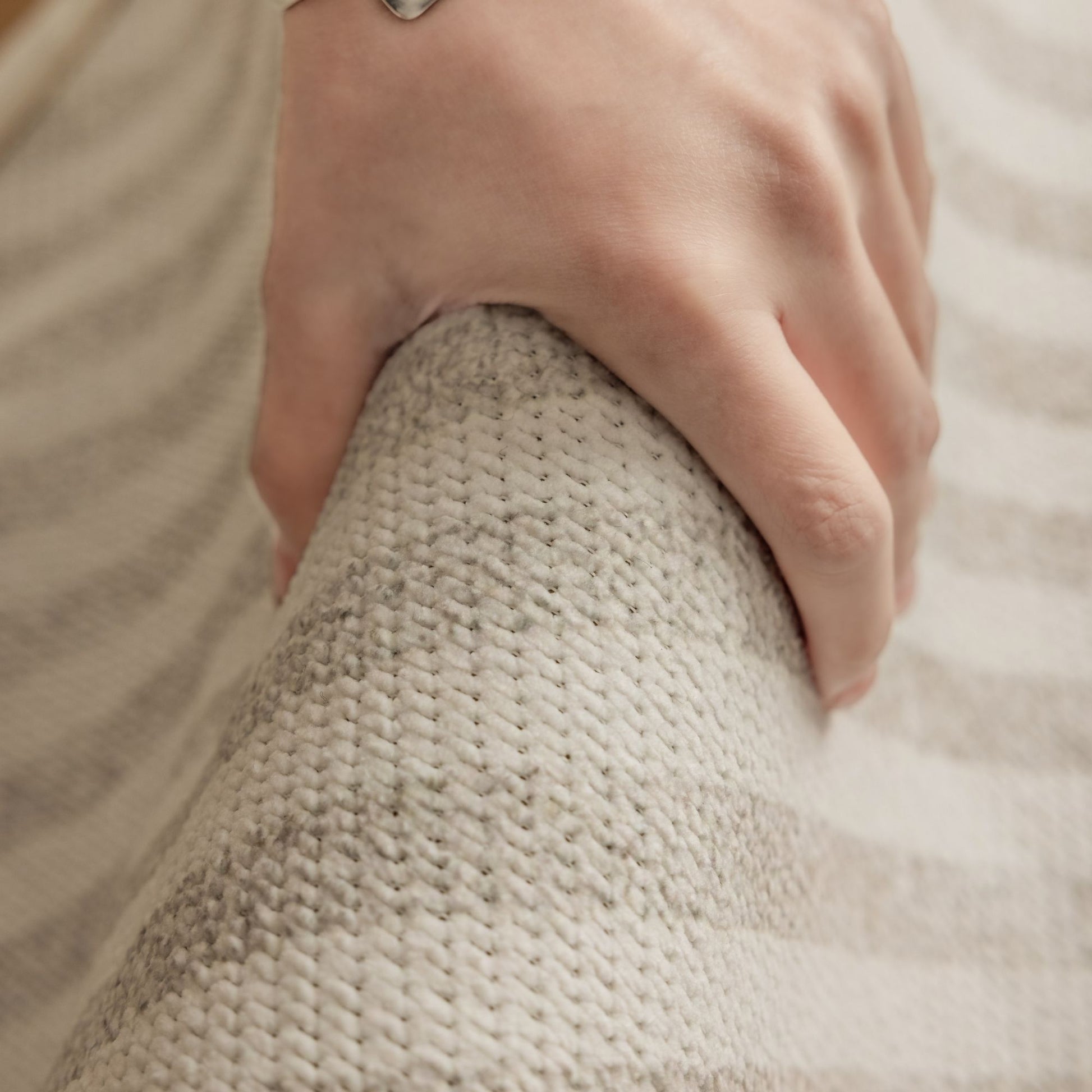 orbit washable rug beige