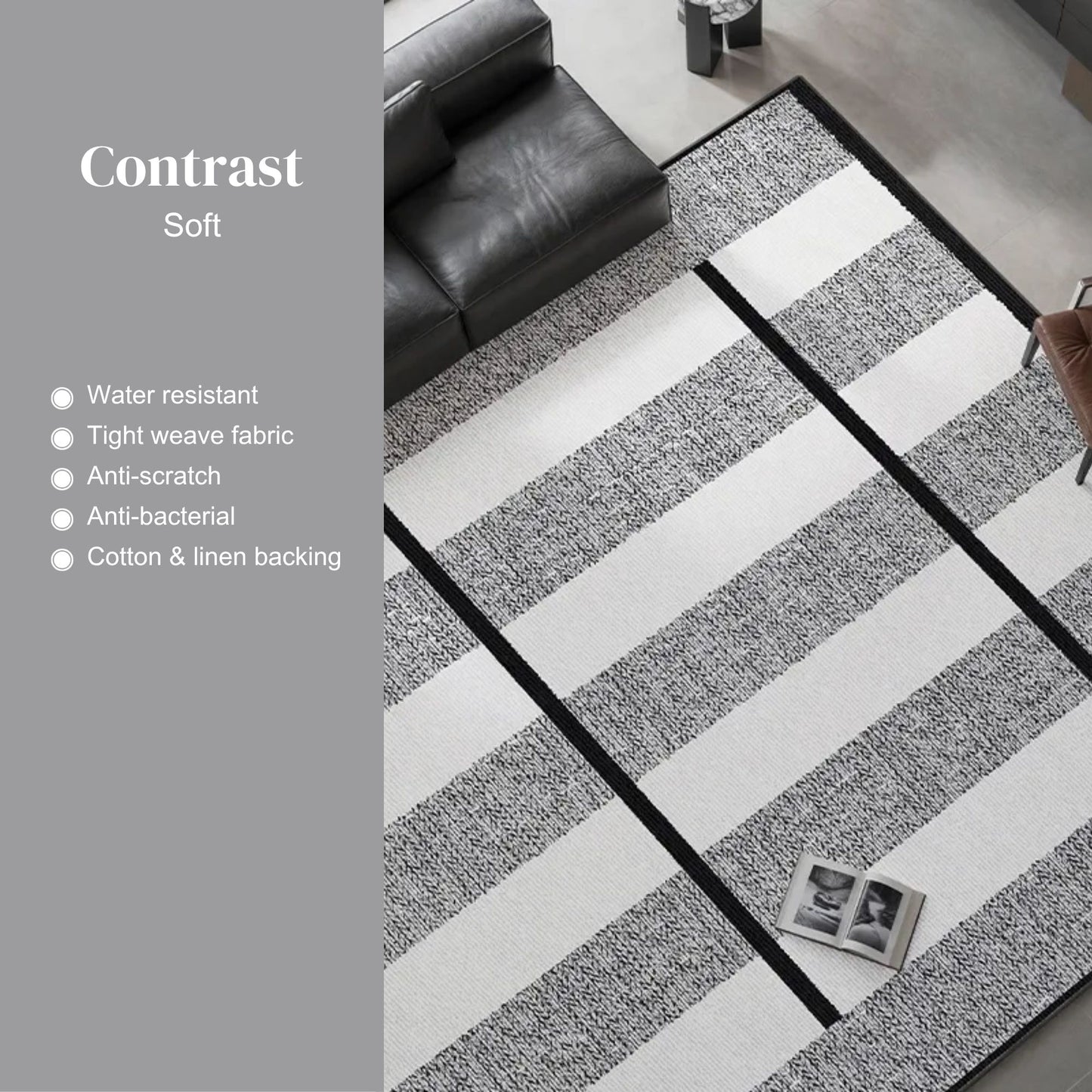 Oscar contrast water resistant rug