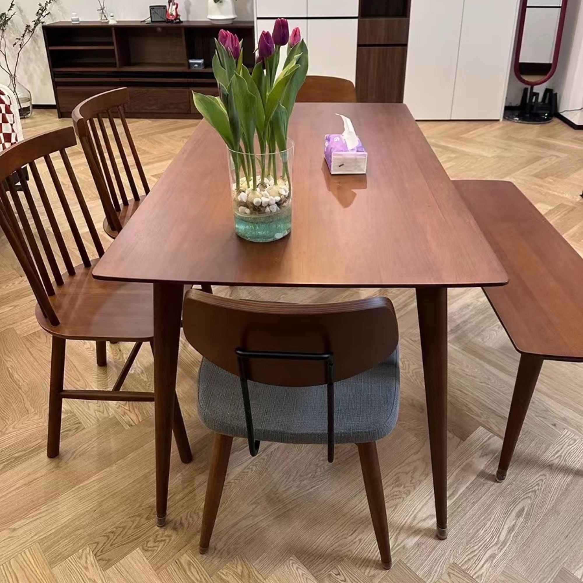Toby poplar wood chair as part of dining set