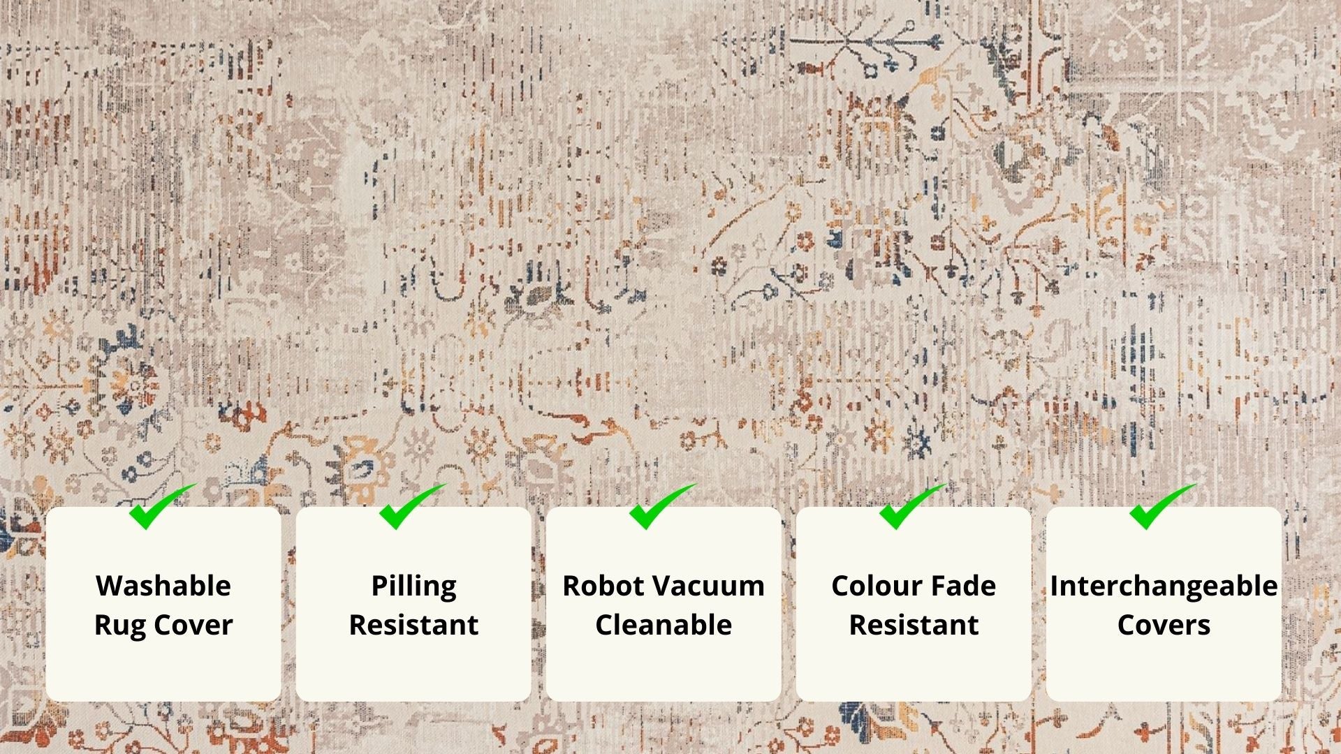 Rug feature highlights for Oasis_rug_beige