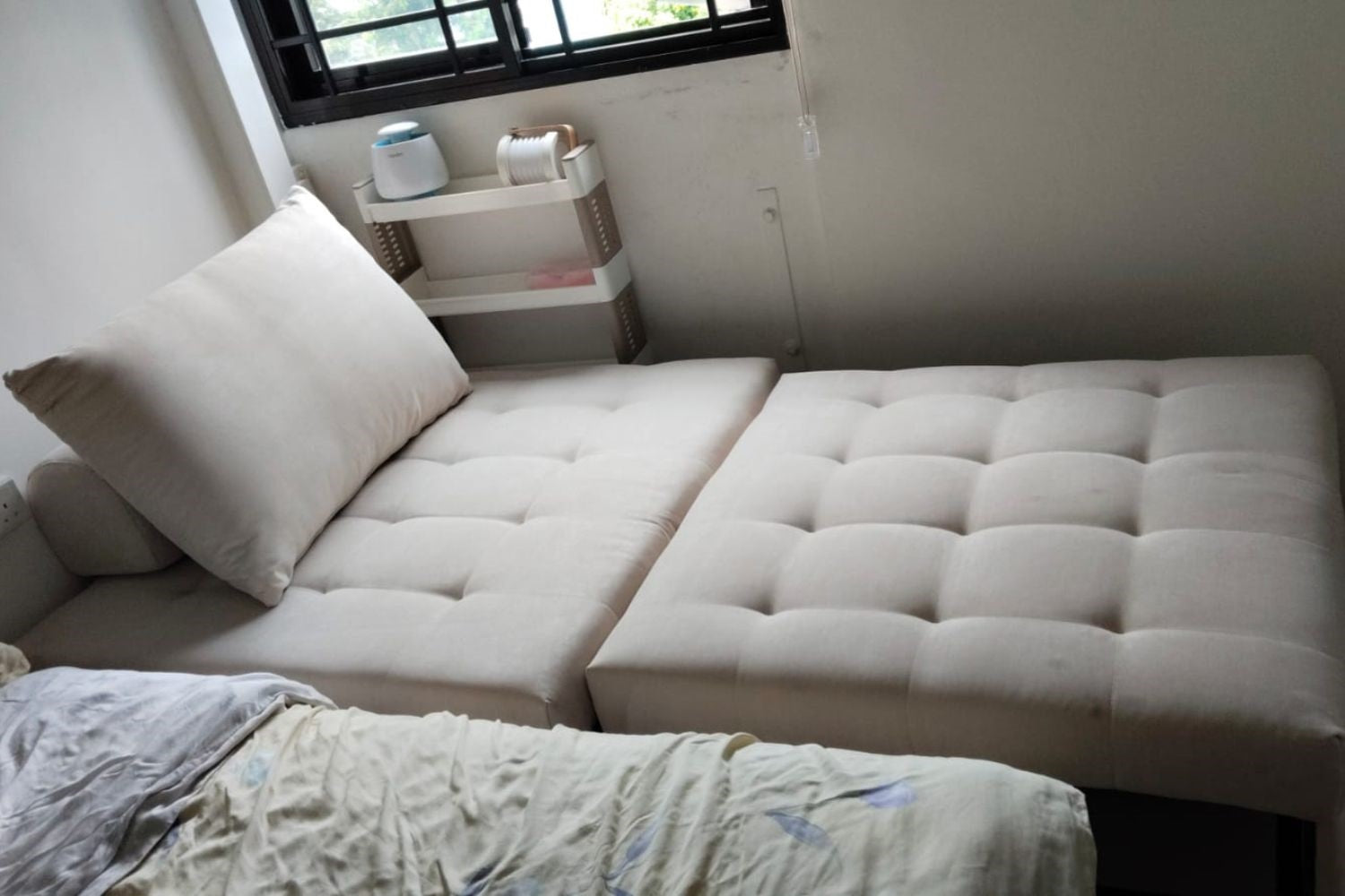 Candy 105cm beige fabric sofa bed