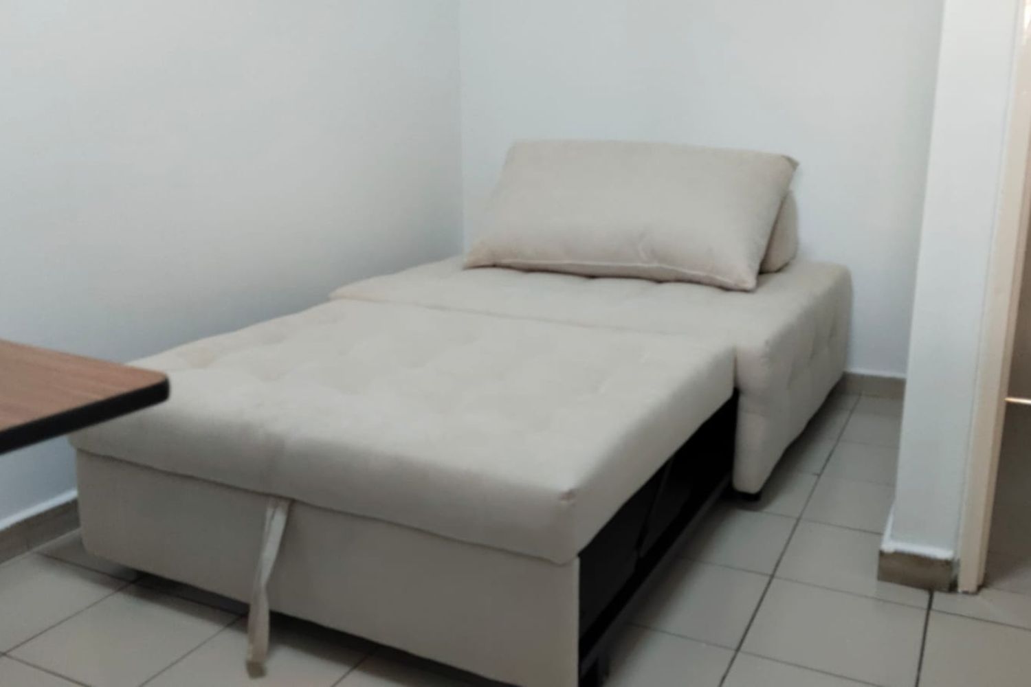 Candy 125cm beige fabric sofa bed
