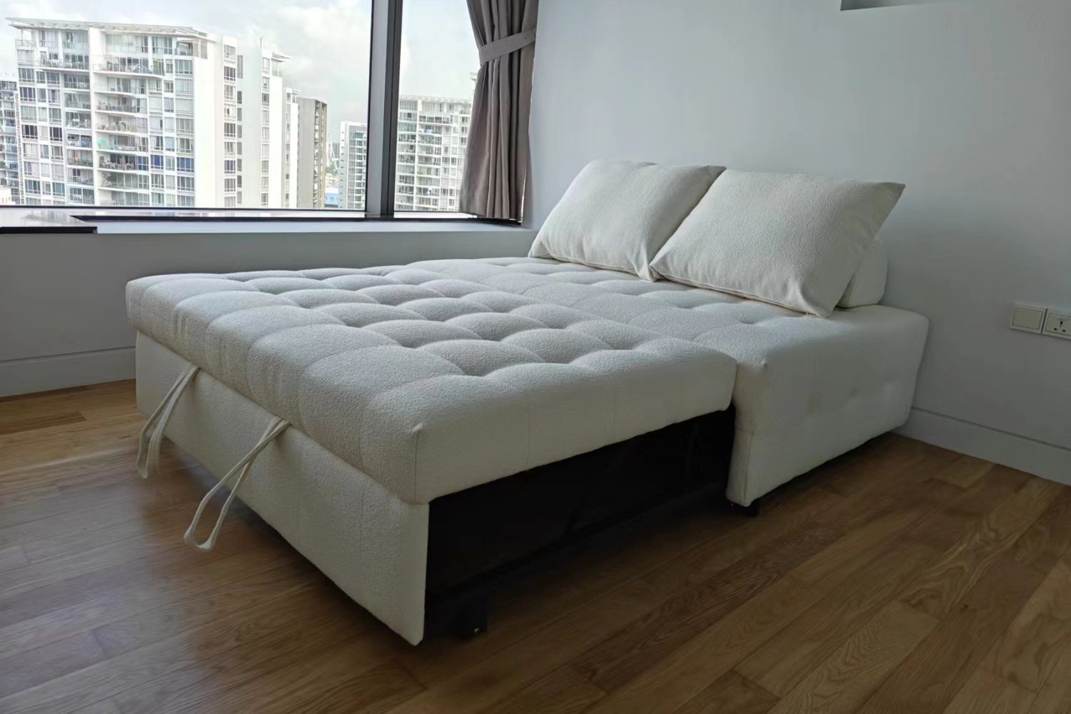 Candy 147cm White (Fila 01) Boucle Fabric Sofa Bed Jarrod Kris | Oct 24