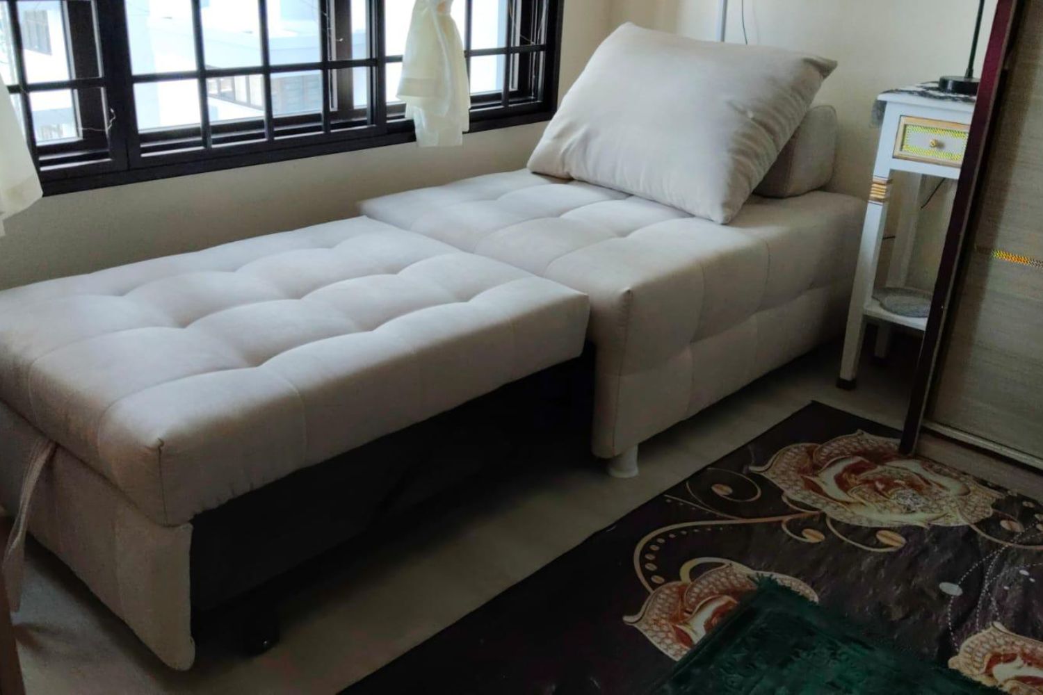 Candy 85cm beige fabric sofa bed