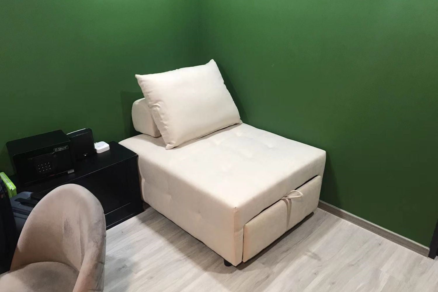 Candy 85cm beige sofa bed in customer's study room