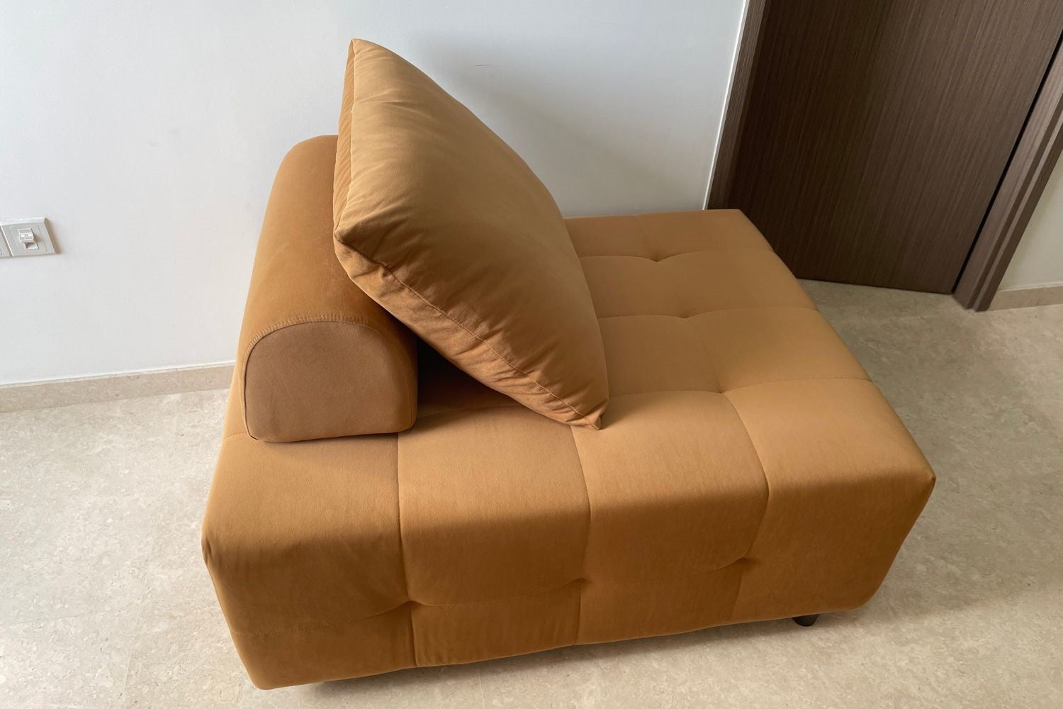 Candy 85cm brown fabric sofa bed in real customer homes