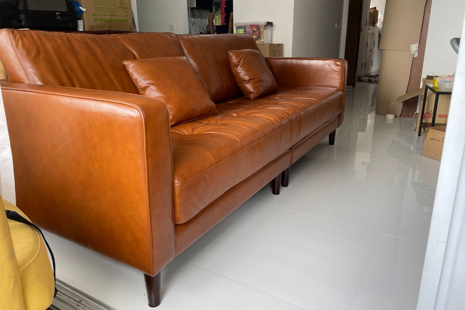 Castle 220cm Brown Full Leather Sofa Akhil Baheti | Mar 25