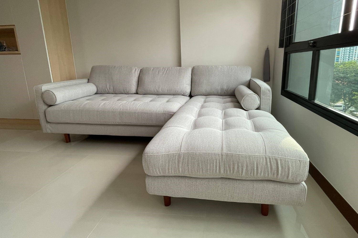 Castle 240cm Grey Fabric Sectional Sofa Leanne | May 24