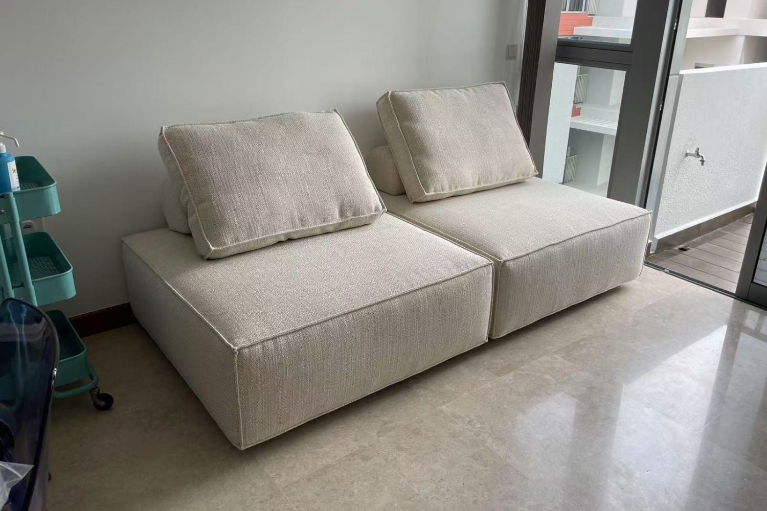Chunk 105cm white fabric lounge chair Lili | Oct 24