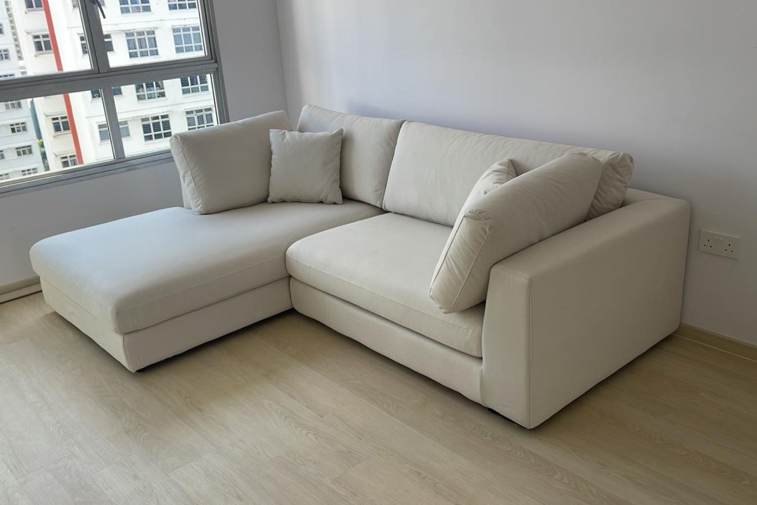 Claudia 240cm White (Ease 01) Fabric Sectional Sofa Meiwasita | Mar 25