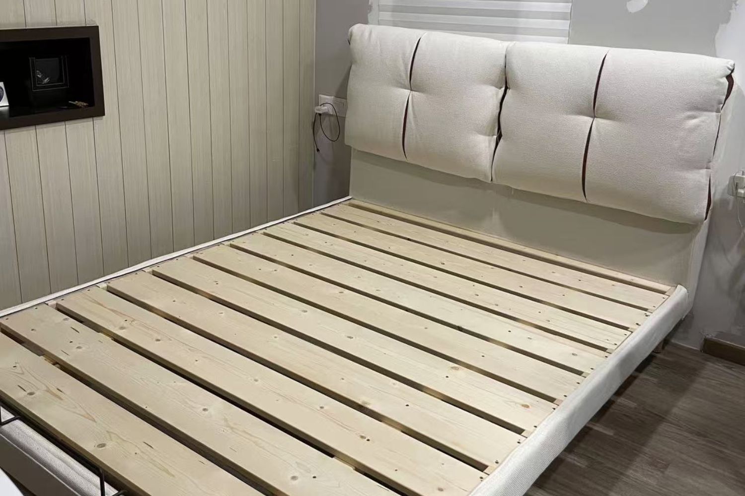 Claudia queen size white fabric bed frame felicia | Jan 25