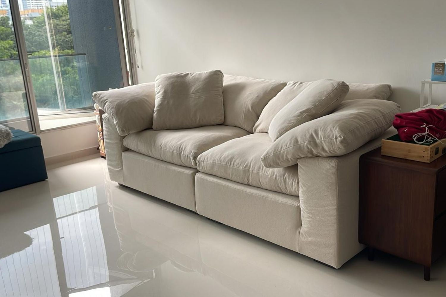 Cloud 200cm Beige Fabric Sofa Shakti | Jul 25