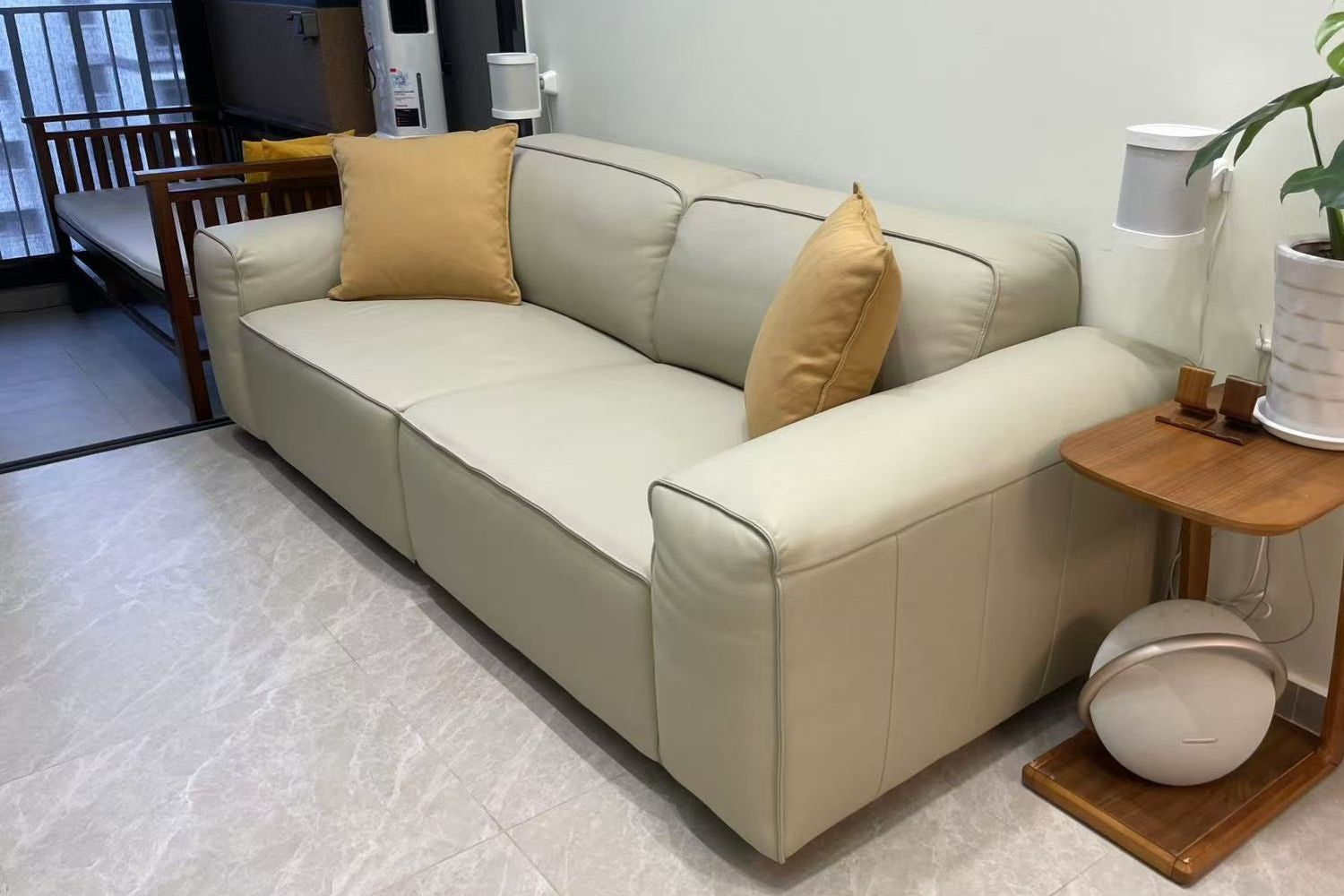 Colby 230cm White Half Leather Sofa Jonathan | Nov 24