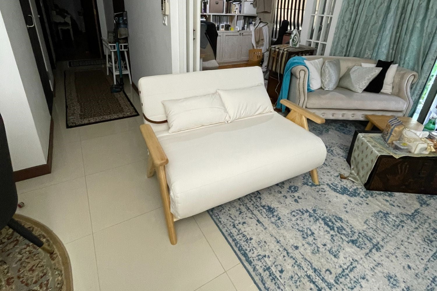 Corona 135cm Beige Fabric Sofa Bed Rehana | Mar 24