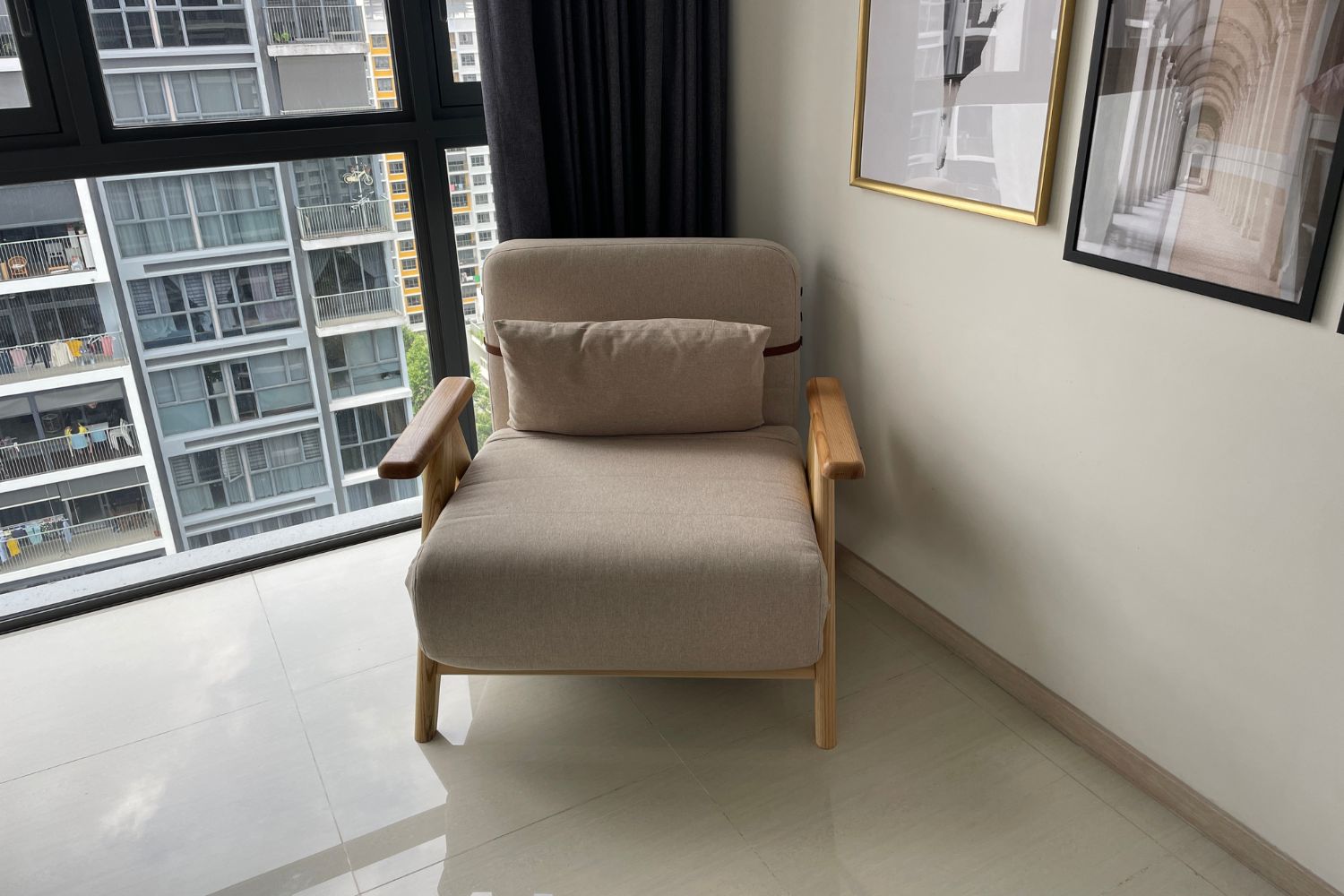Corona 90cm Beige Fabric Sofa Bed Thomas | Mar 24