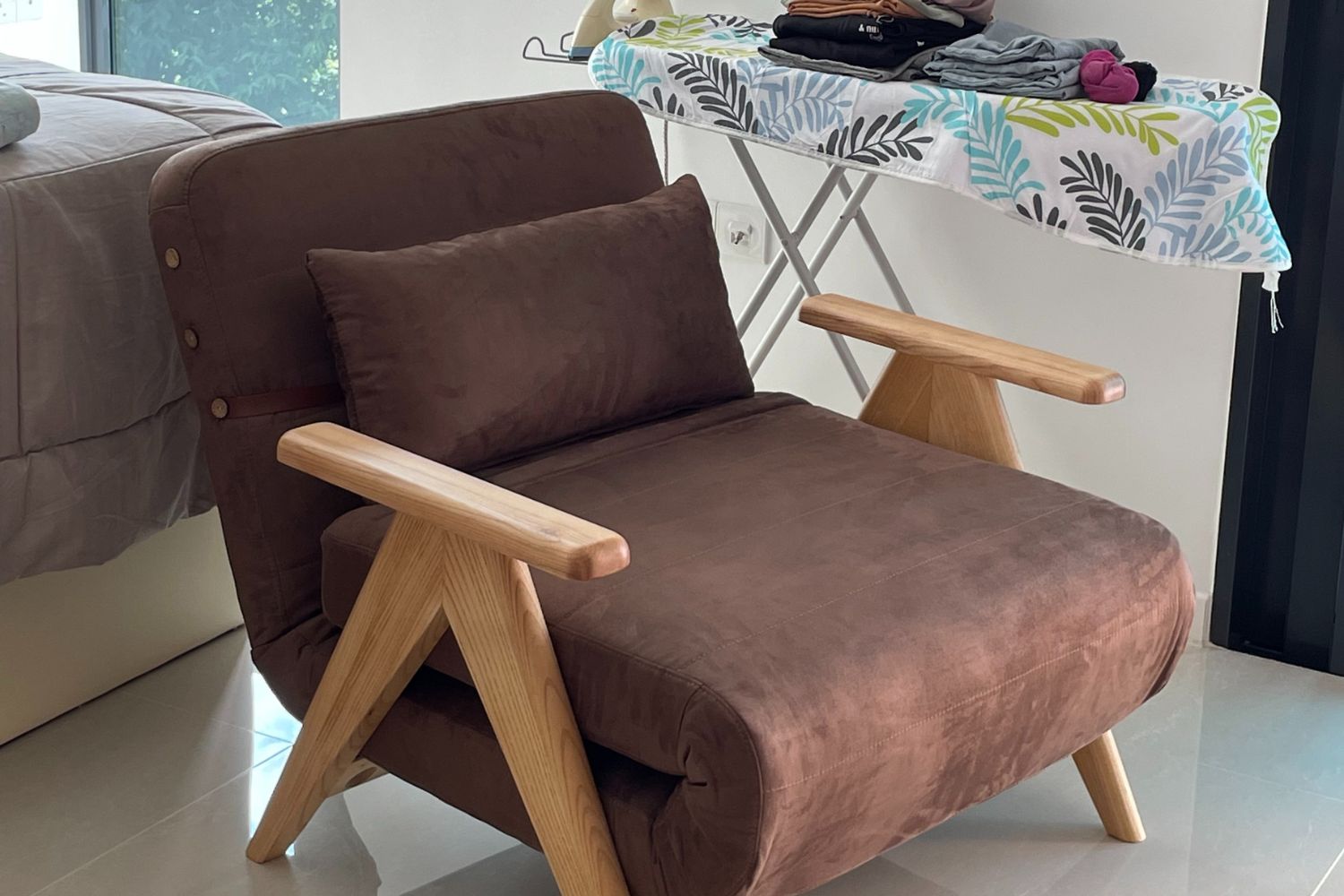 Corona 90cm Brown Fabric Sofa Bed | Dec 23