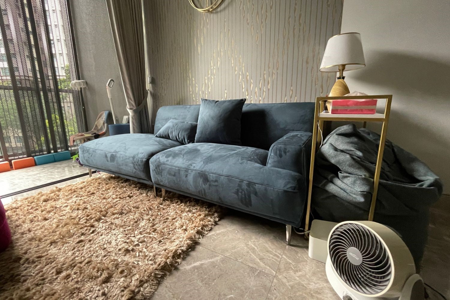 Crystal 220cm Blue (Marsha 23) Fabric One Arm Sofa Beth | Jun 24