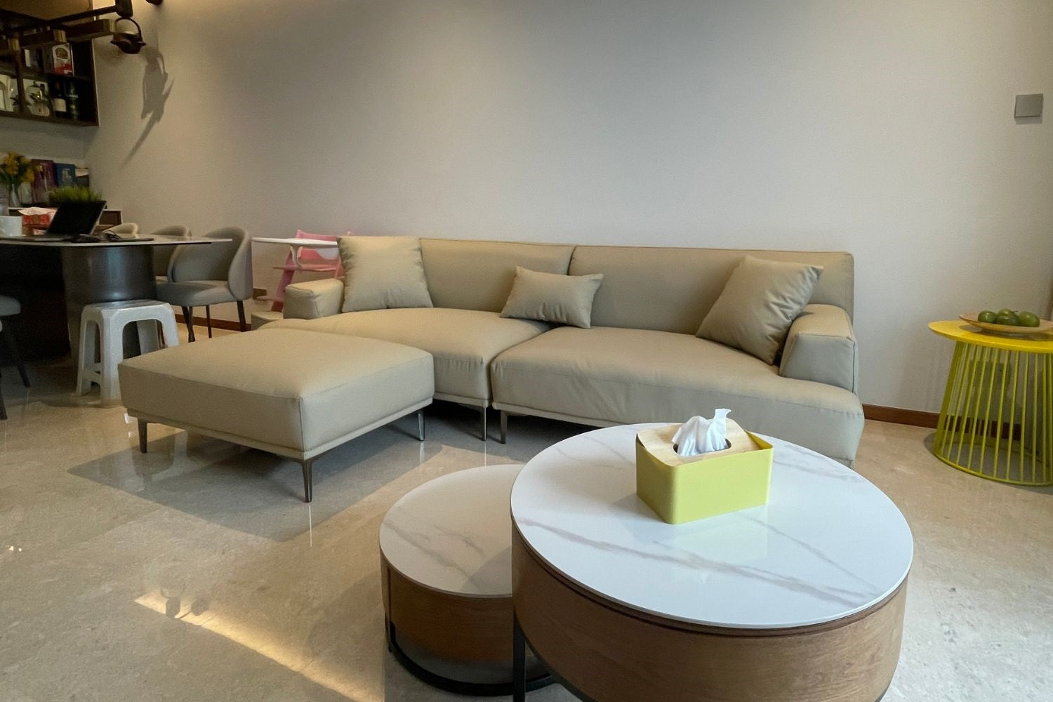 Crystal 260cm microfibre leather beige (More 42) sofa Petrina | Apr 24