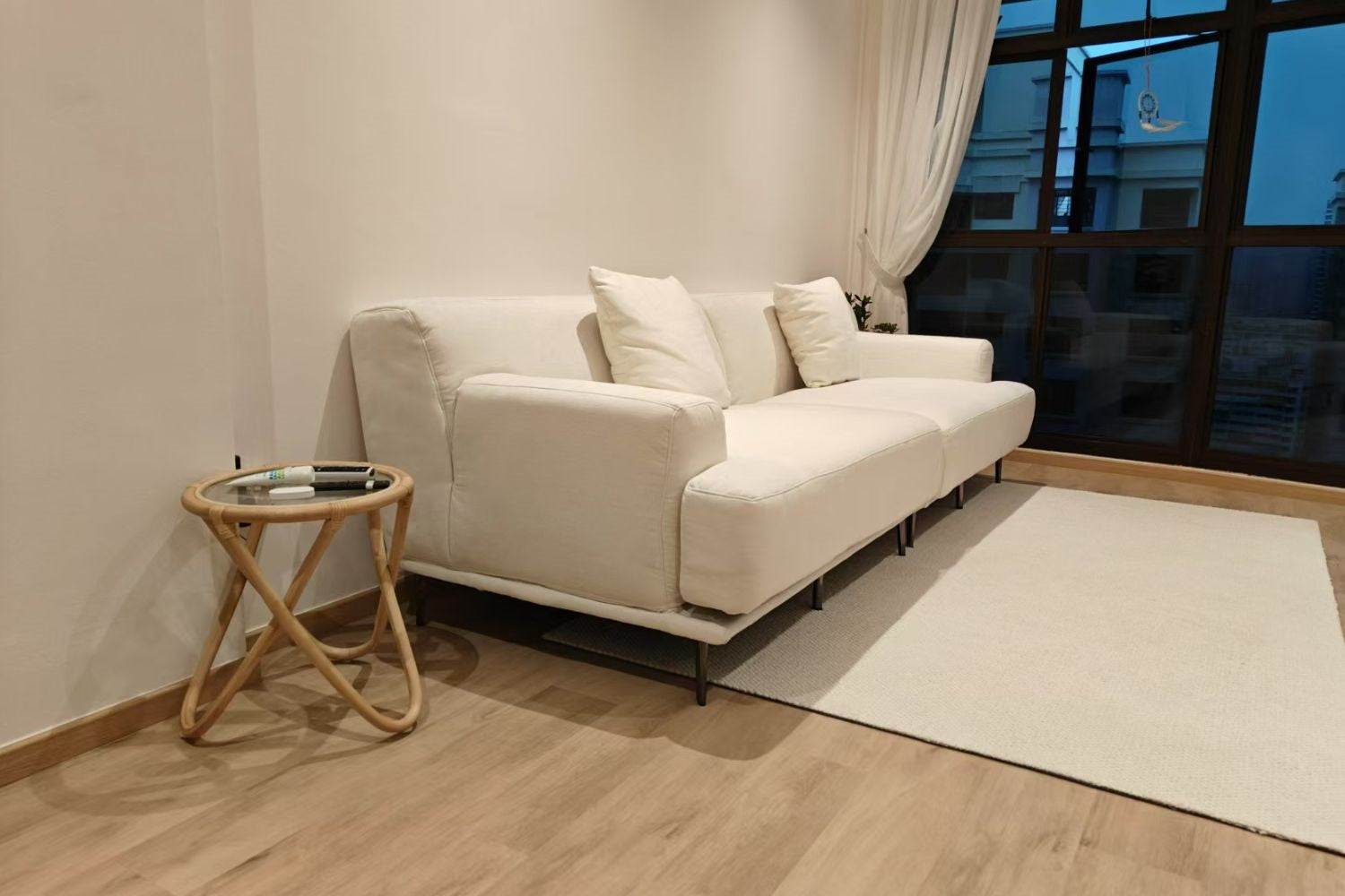 Crystal 260cm White Fabric Sofa Vanessa Yew | Jan 25