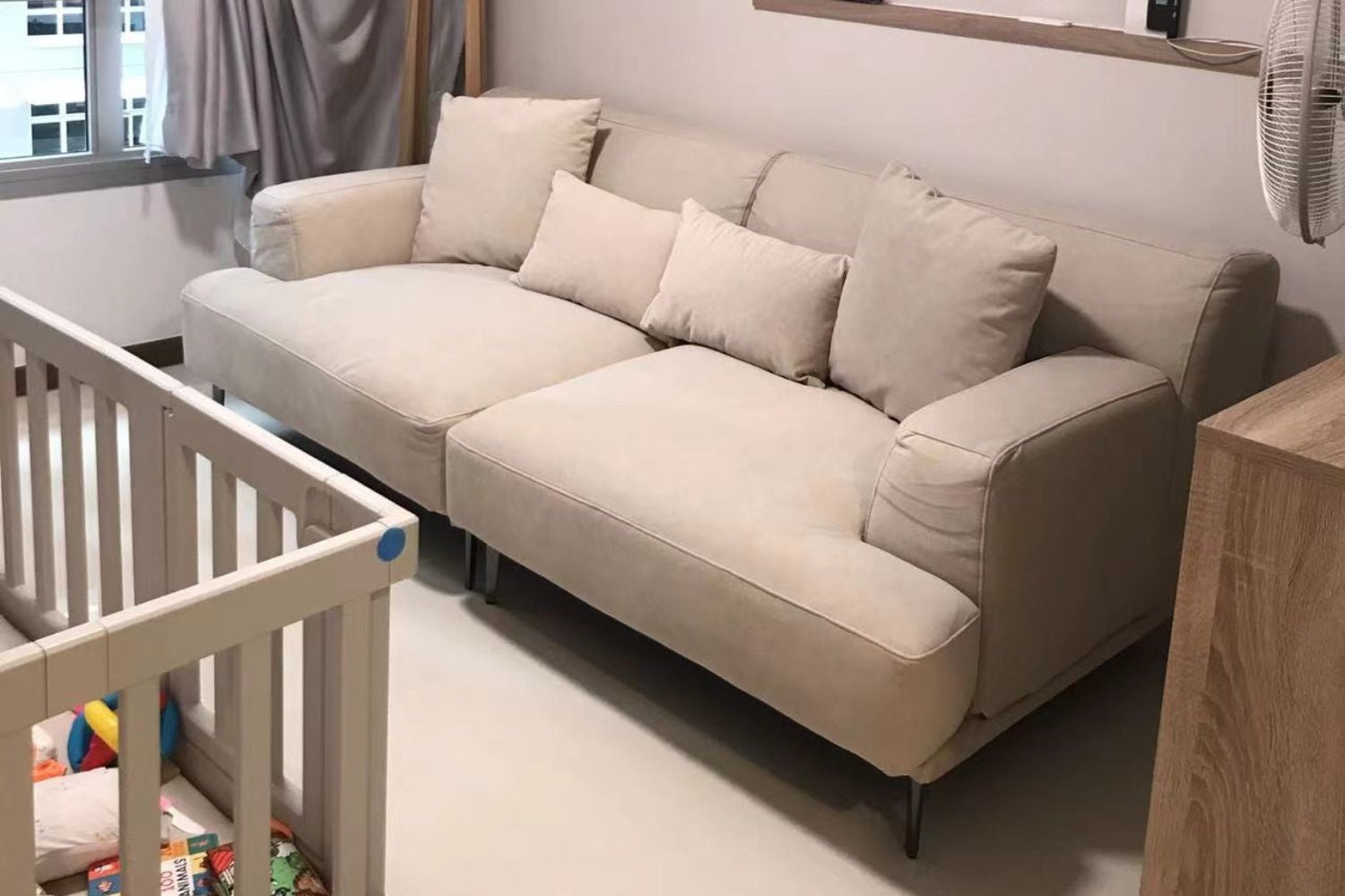 Crystal 210cm Beige (Furla-42) Fabric Sofa Gavin | Feb 24