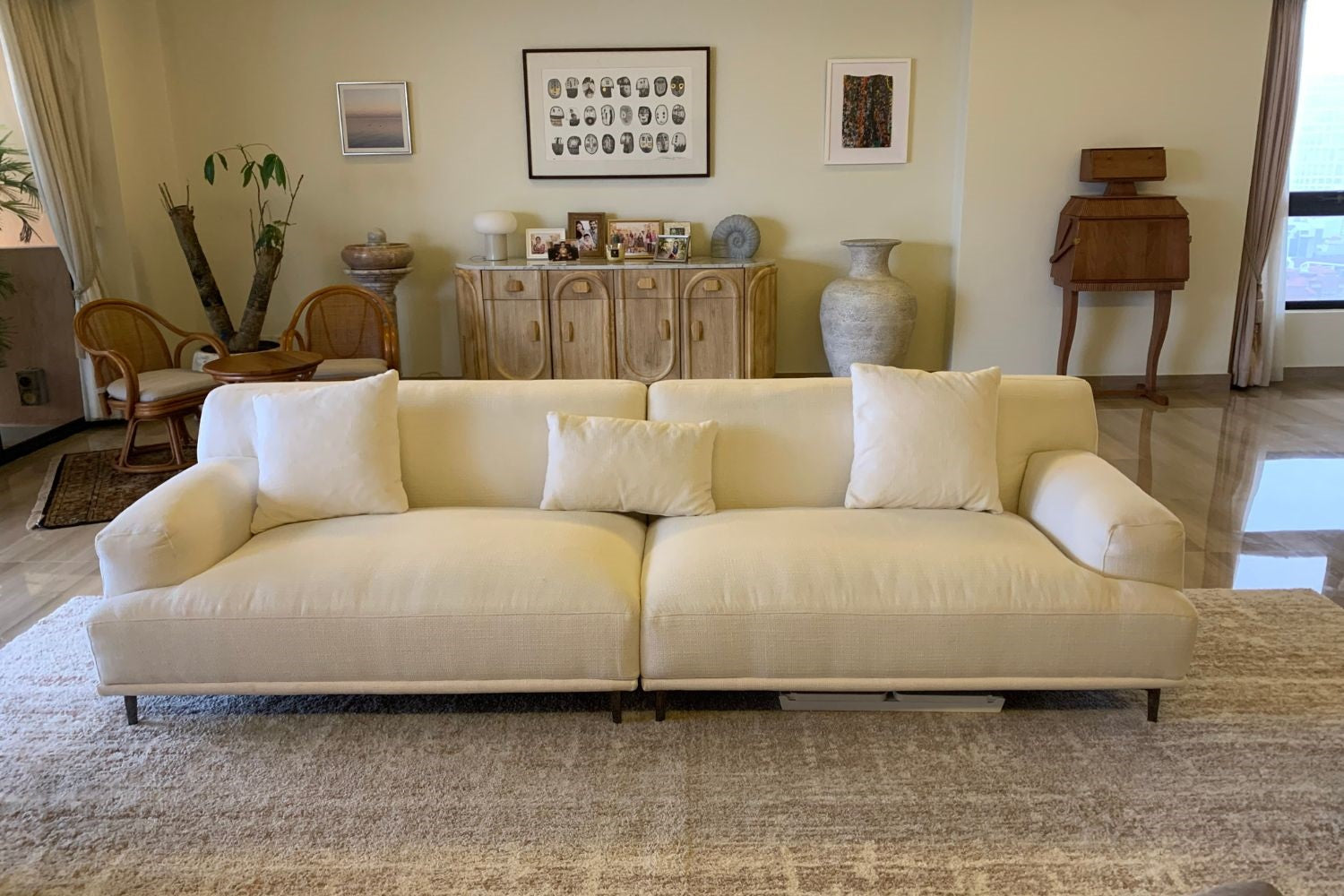 Crystal 260cm White (Reda-01) Fabric Sofa Nisha | Jan 24