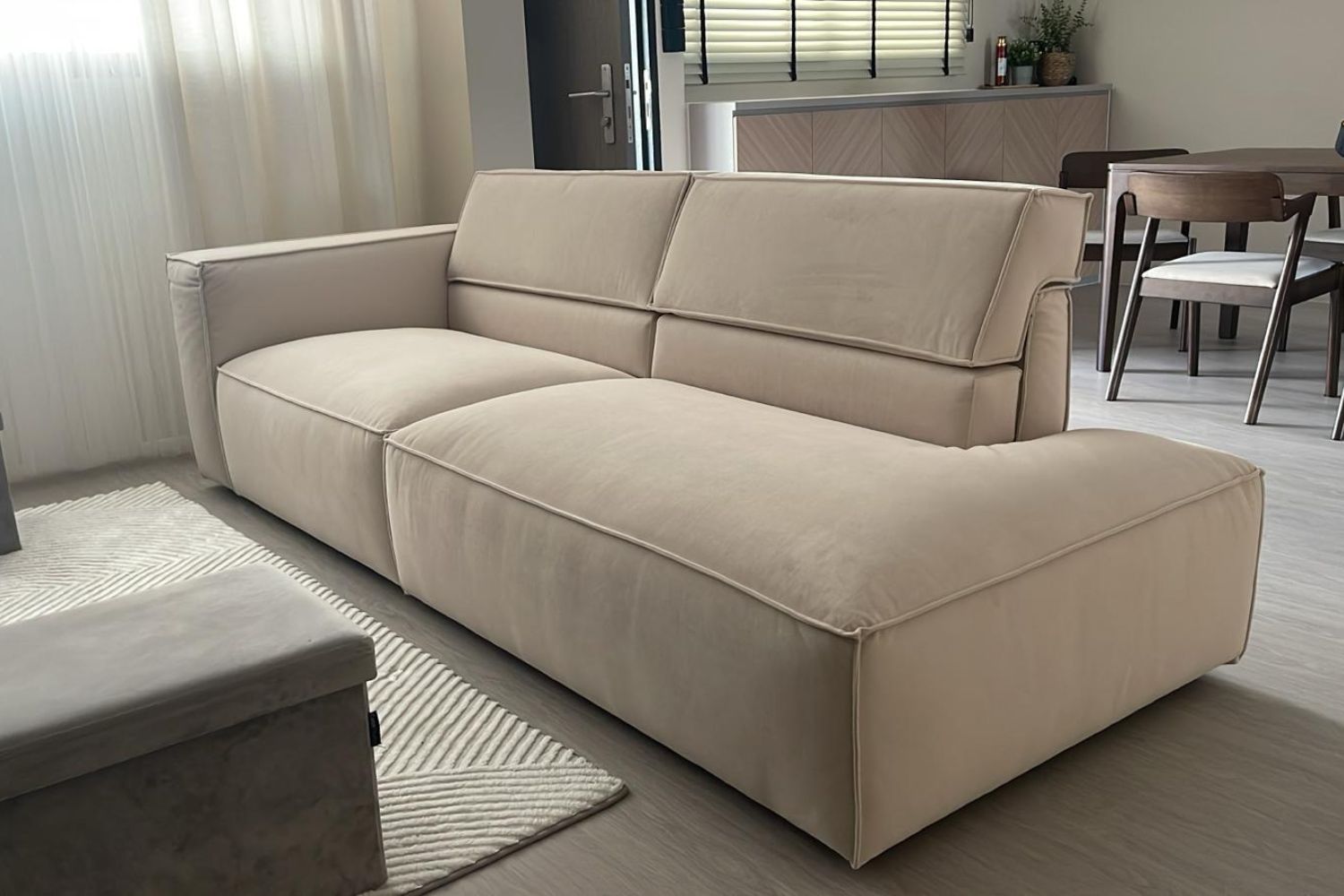 Cubix 260cm Beige (Furla 42) Adjustable Backrest Fabric Sofa Ridia | Mar 25