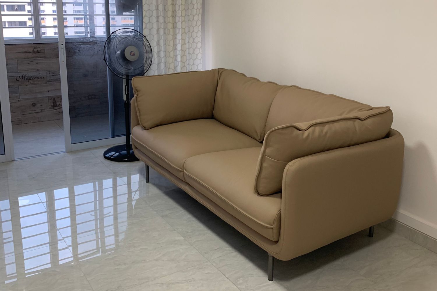 Cuddle 180cm Beige (Lucas 805) Full Leather Sofa Agnes Chew | Aug 24