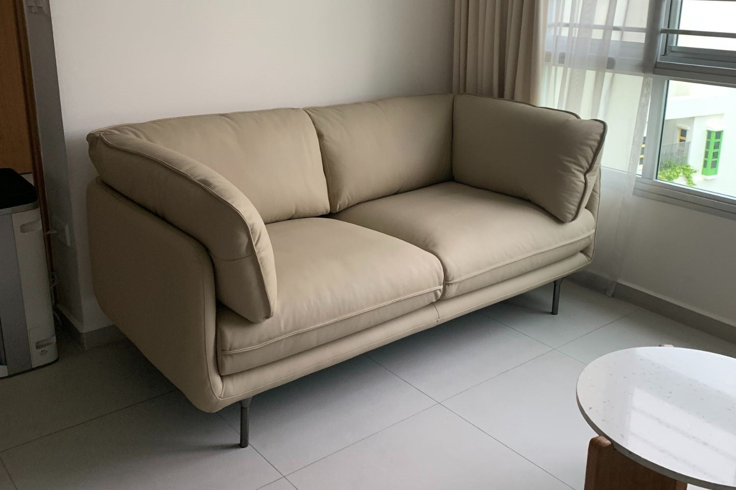 Cuddle 180cm Beige Full Leather Sofa Meiyan | May 24