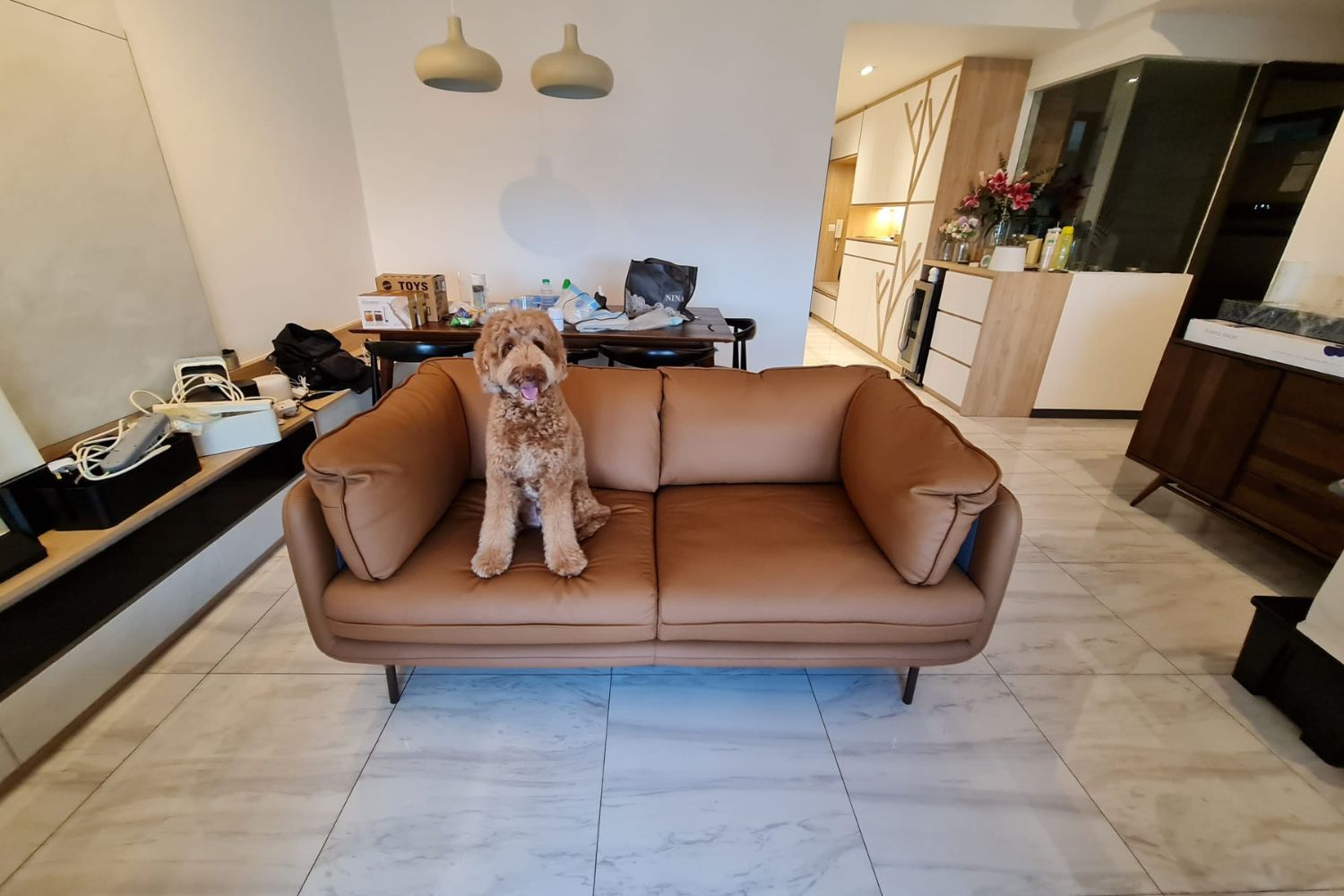 Cuddle 180cm Brown Half Leather Sofa Eileen | Mar 24