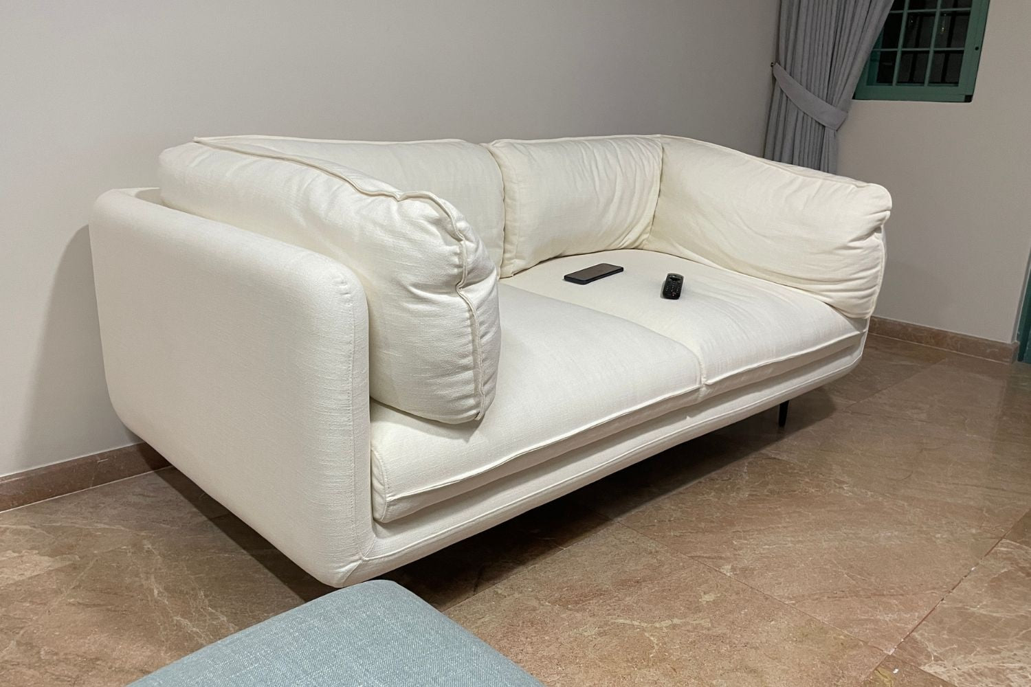 Cuddle 180cm White (Toby 02) Fabric Sofa Tan Beng Hia | Feb 25