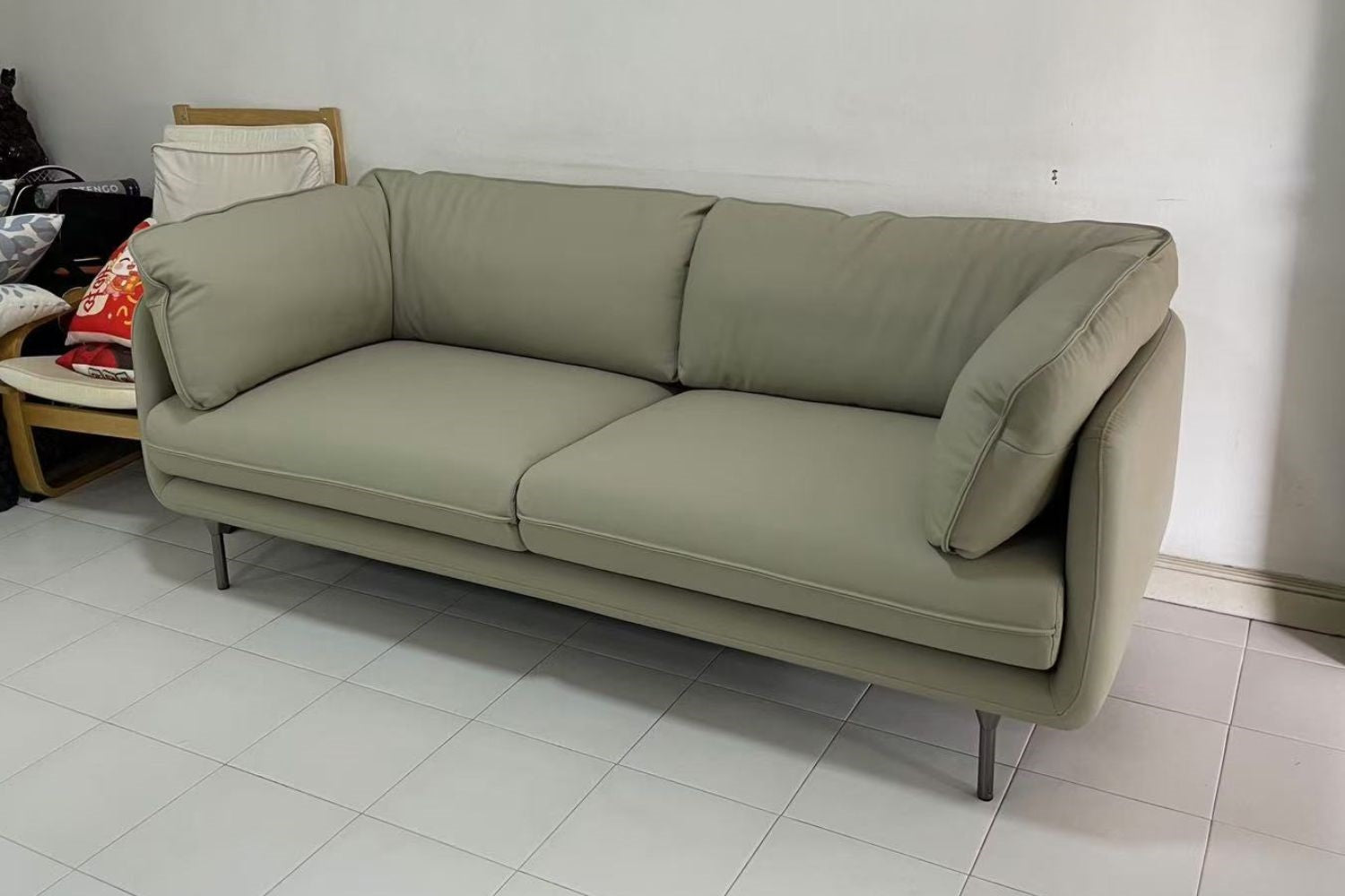 Cuddle 200cm Light Grey (Brady 02) Half Leather Sofa Jac Tang | Oct 24