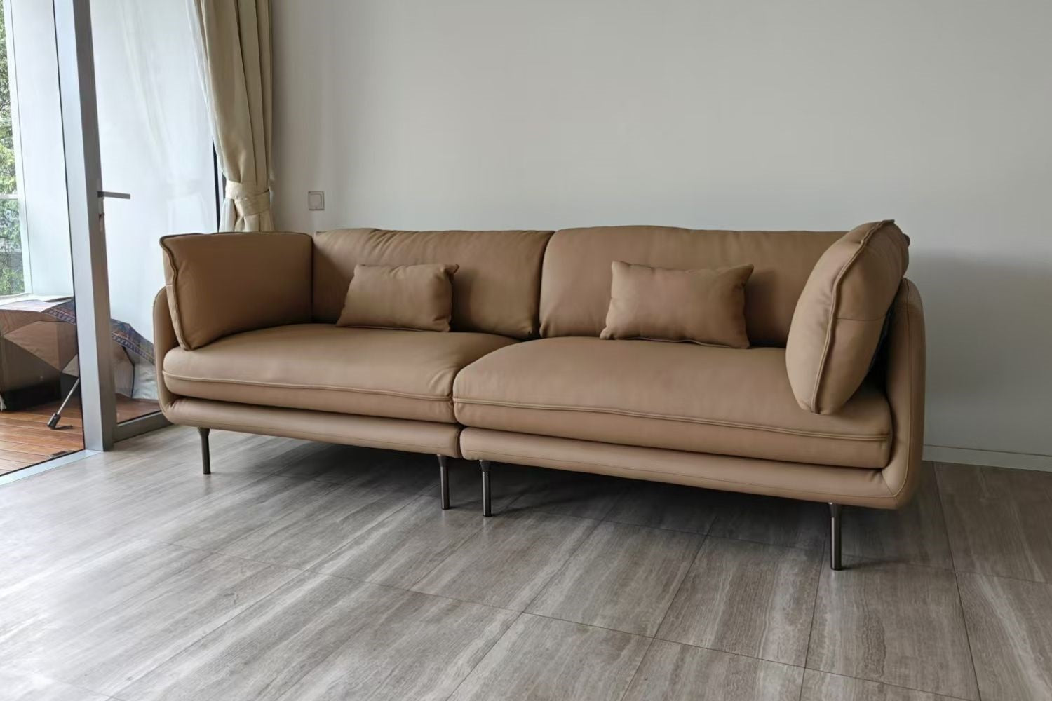 Cuddle 240cm Beige (Lucas 805) Half Leather Sofa Daryl Chia | Oct 24