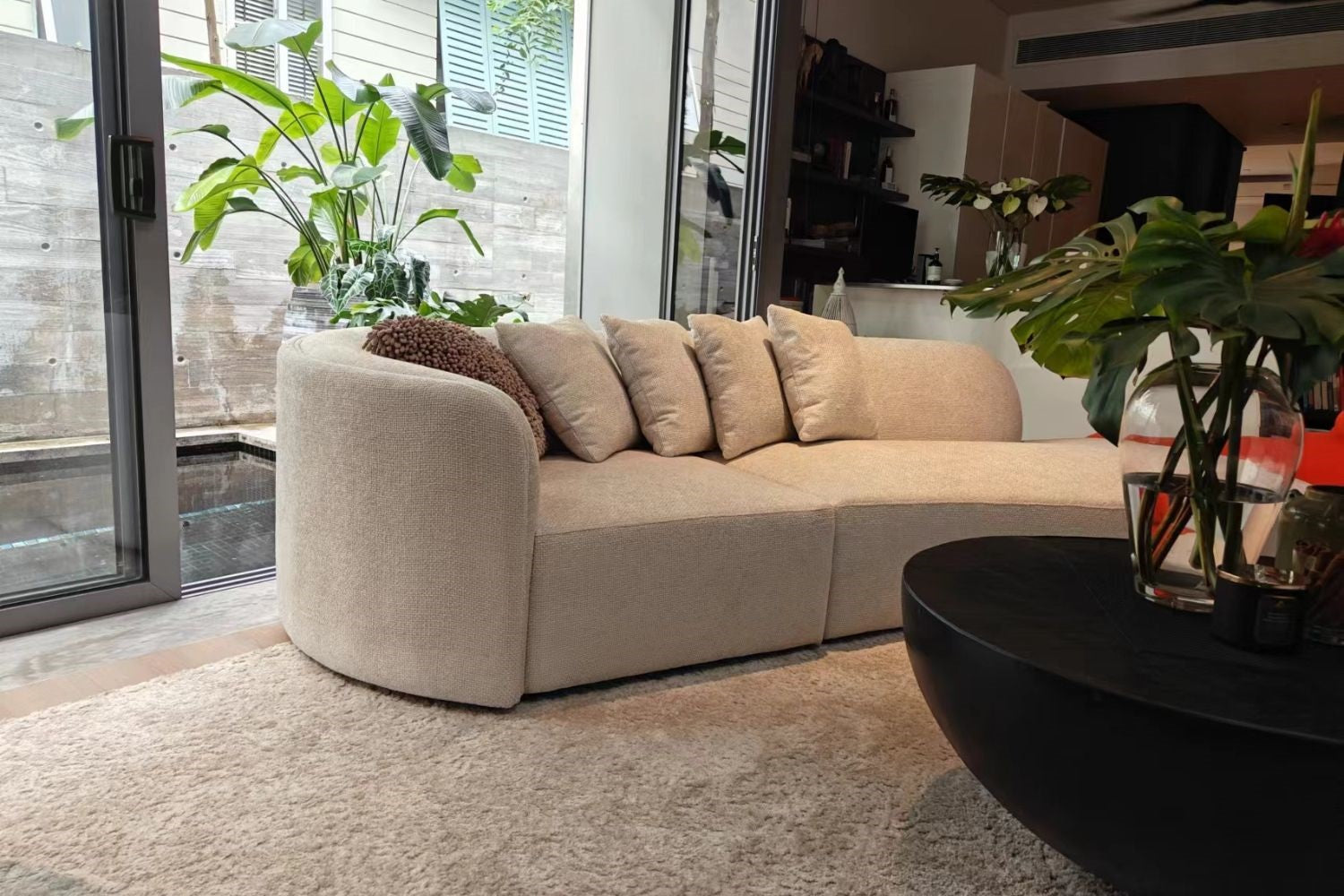 Cynthia 280cm Grey One Arm Fabric Sofa Sean Bo | Sep 24