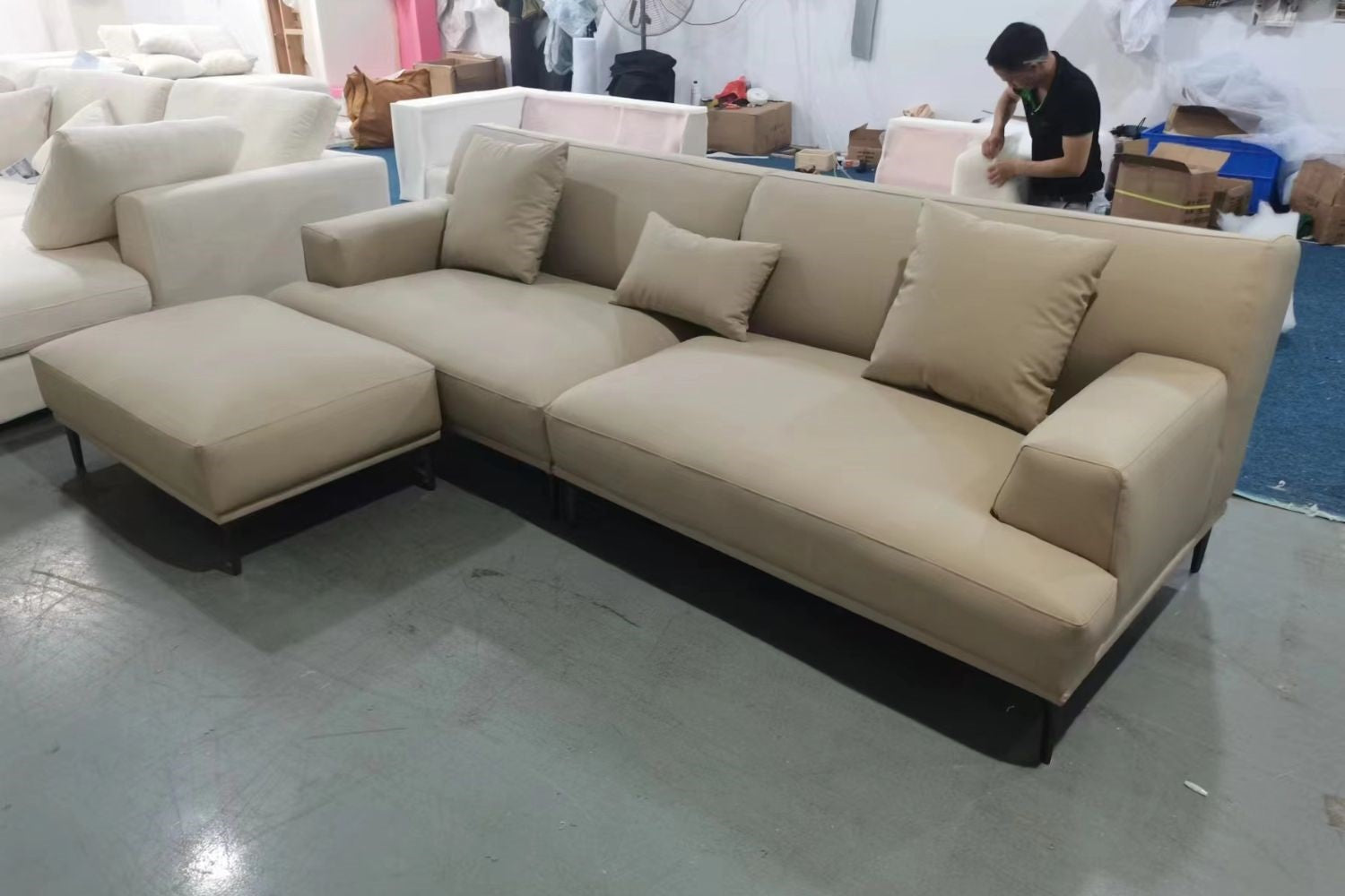Crystal 260cm microfibre leather beige (More 42) sofa Petrina | Apr 24