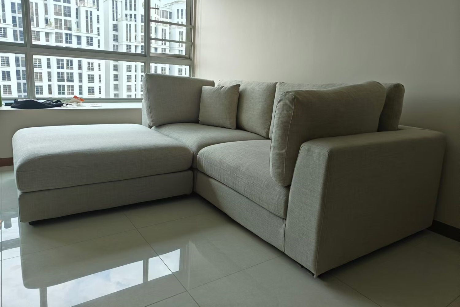 Claudia 220cm Grey (Toby 92) Fabric Sofa + Ottoman Zhen Goh | Oct 24