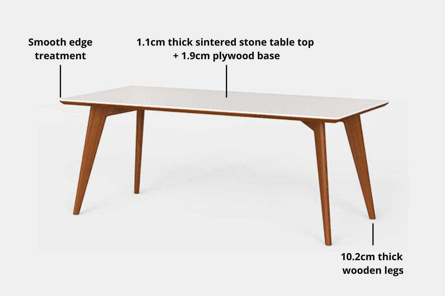 Key features for product for Trevor Poplar Wood Sintered Stone Dining Table