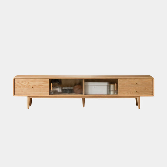 Taite oak wood TV console in natural wood colour