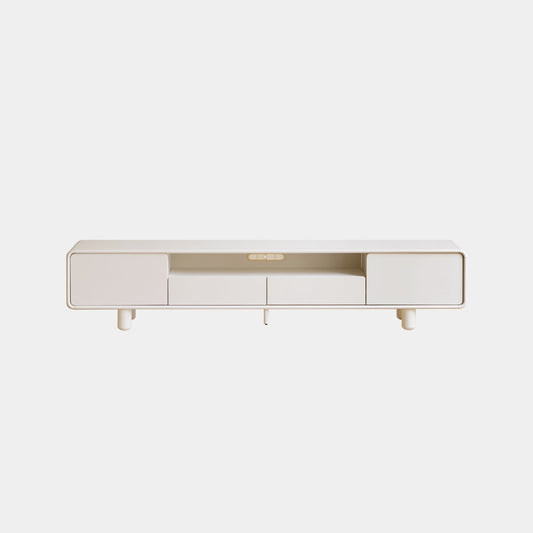 Tara rubberwood TV console in white finish