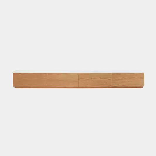 Ted oak wood white sintered stone tv console
