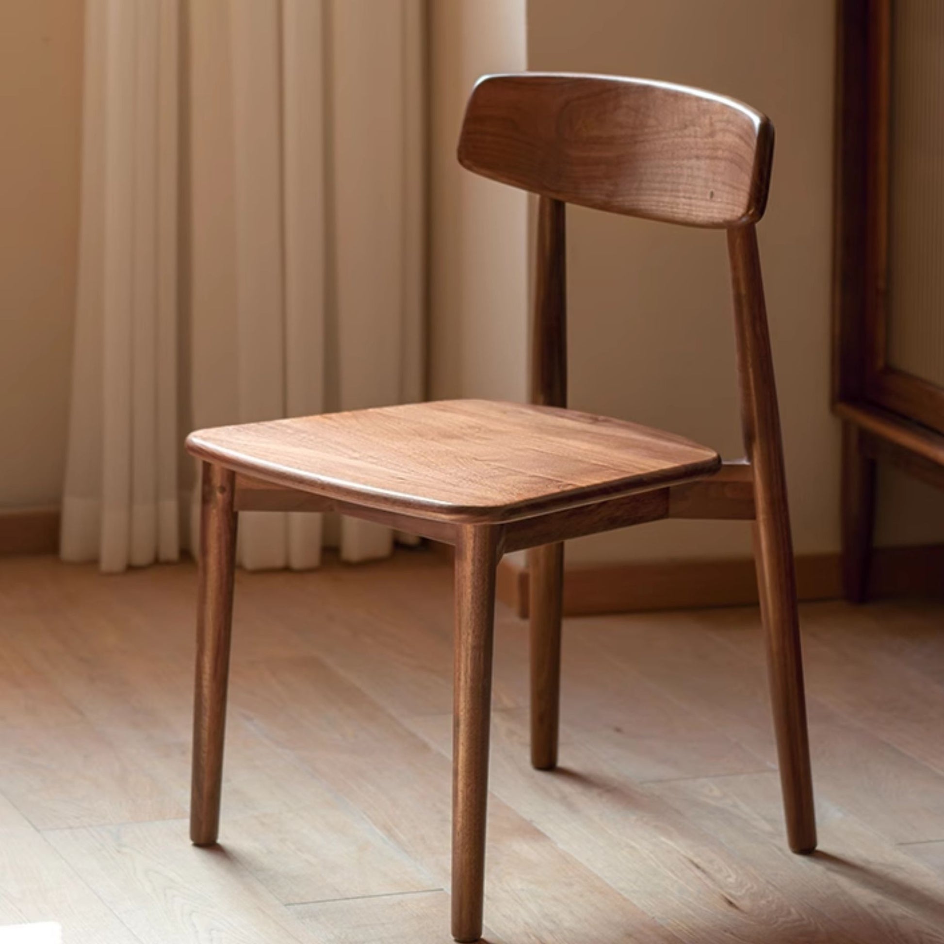 Terra oak wood chair in walnut finish
