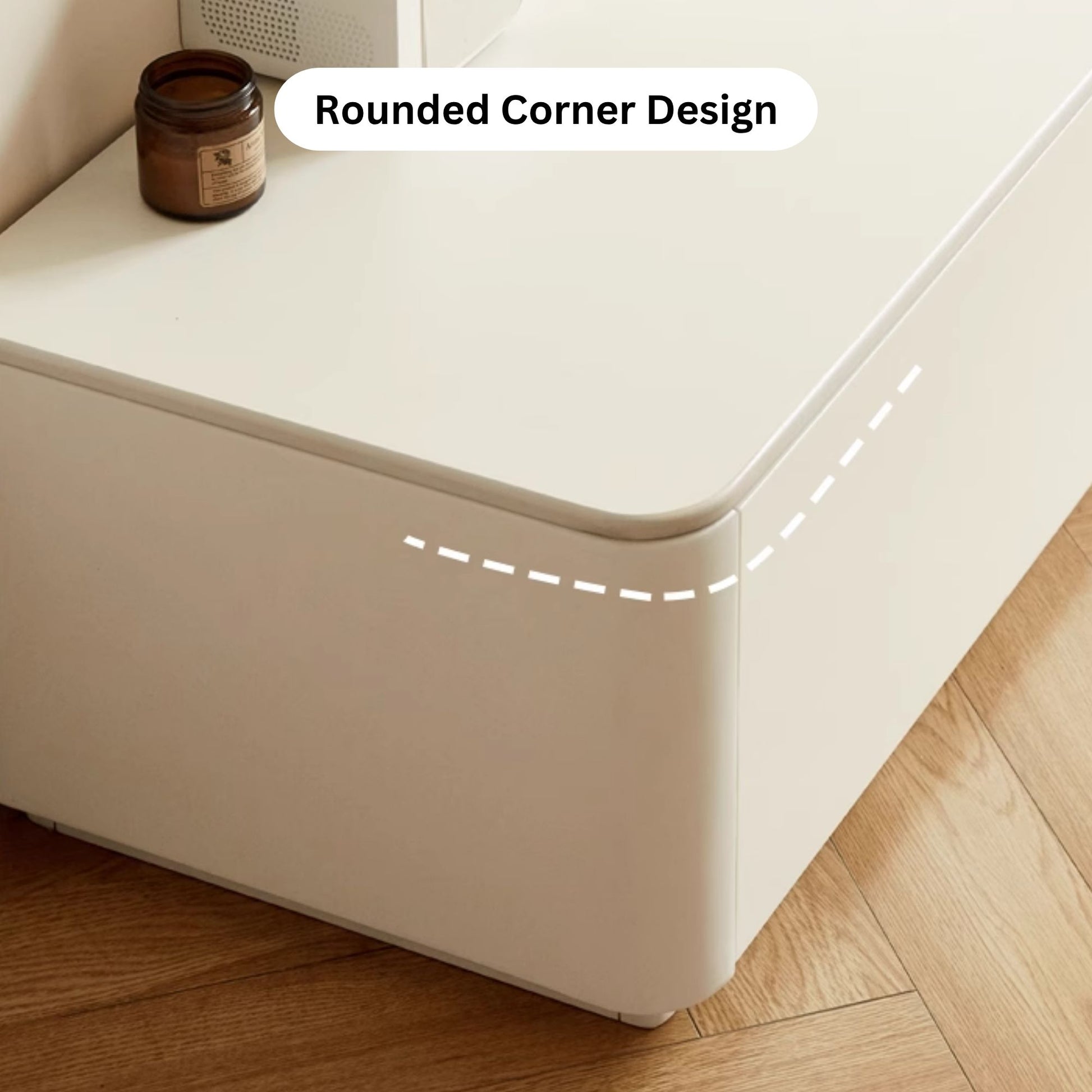 Thad rubber wood sintered stone TV console in white