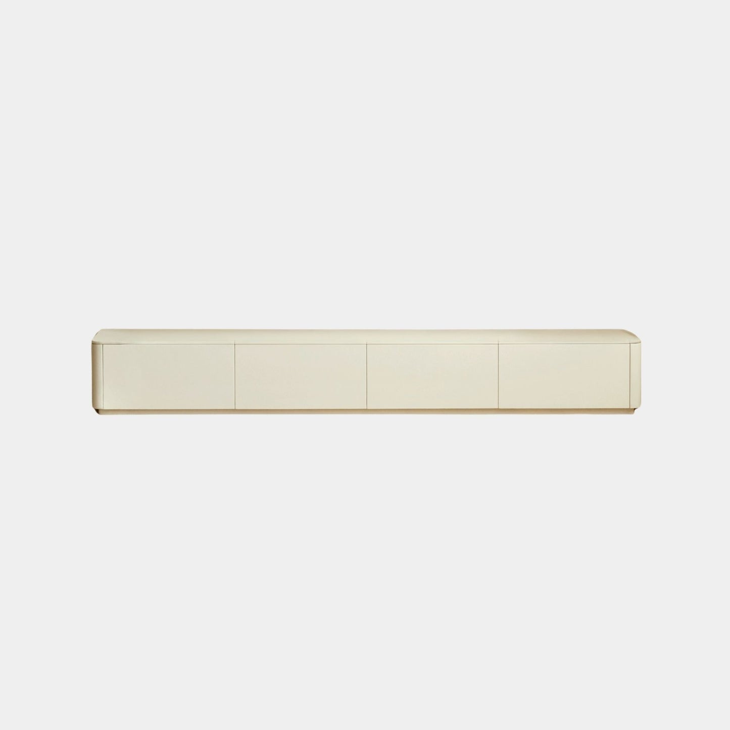 Thad rubber wood sintered stone TV console in white