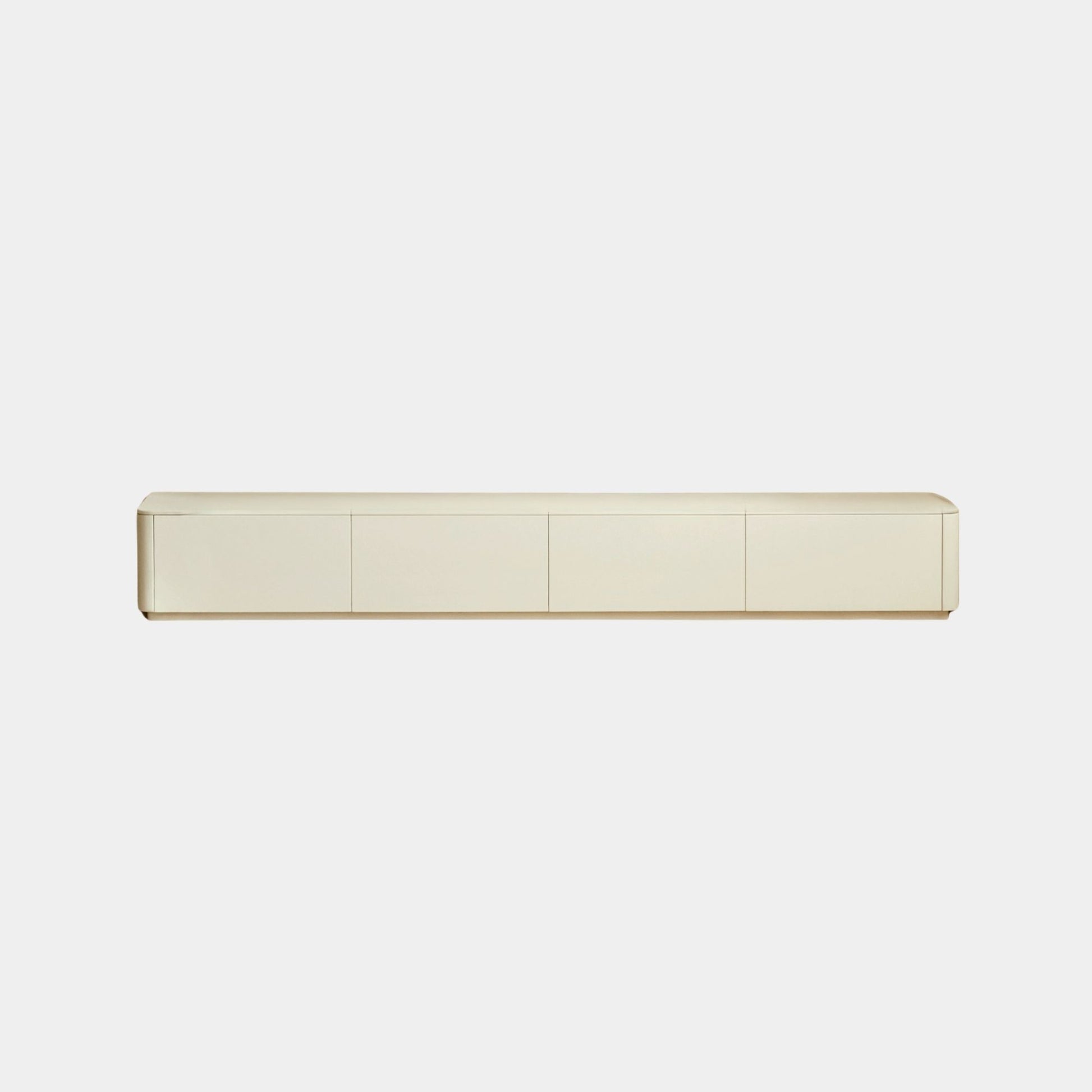 Thad rubber wood sintered stone TV console in white